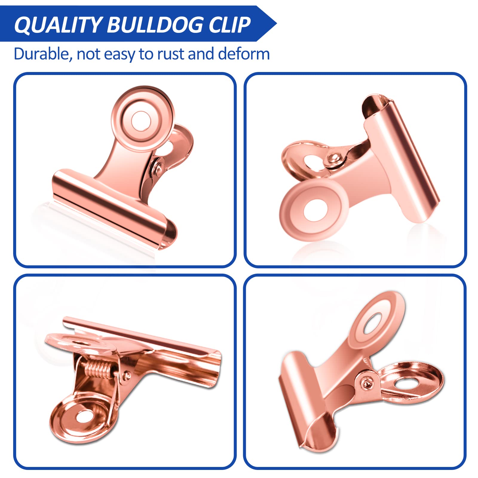 30 Pack Small Bull Clips 0.87 Inch Mini Metal Hinge Clips Binder Paper Hinge Clip for Office (30 Count)