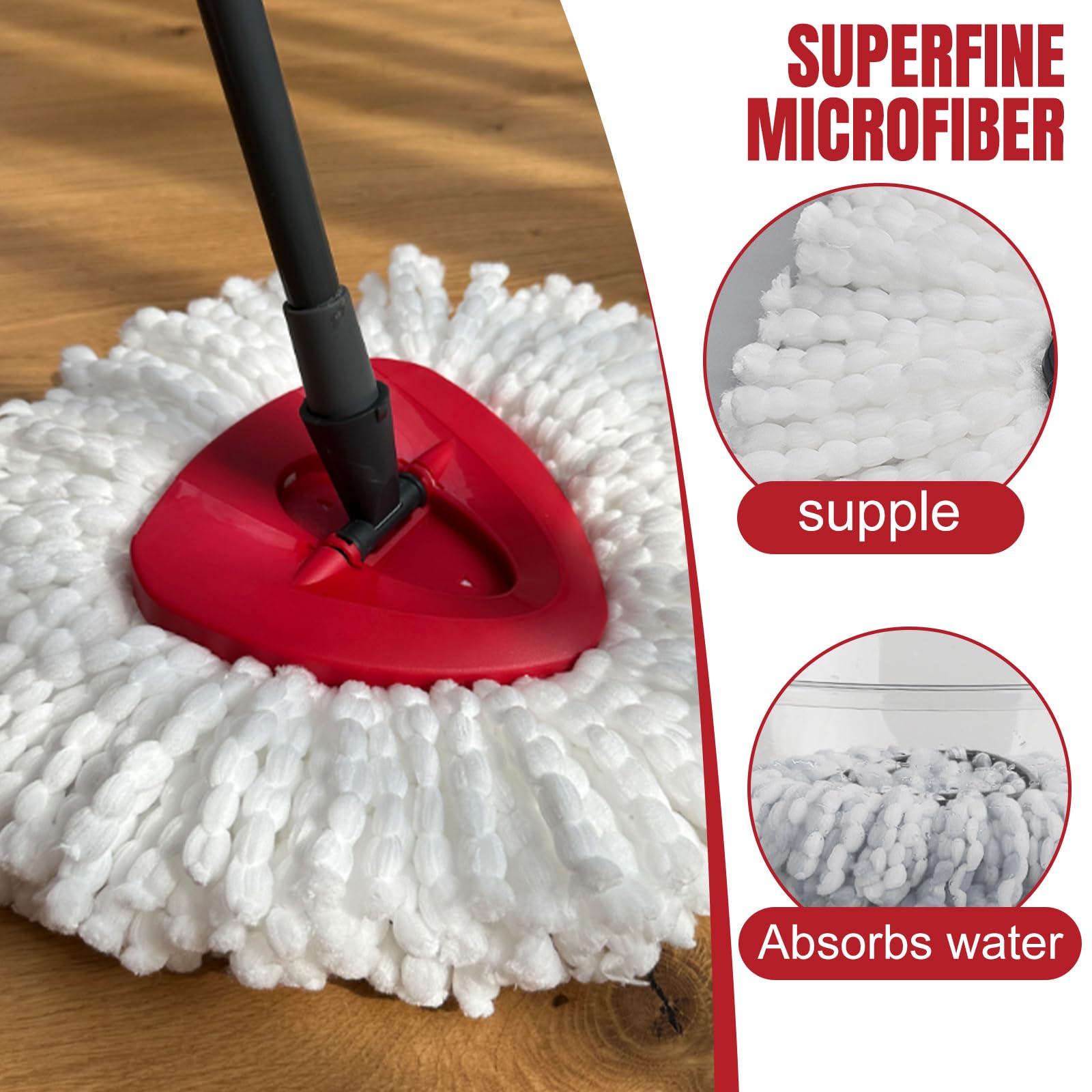 12Pcs Spin Mop Refills Compatible with Cedar