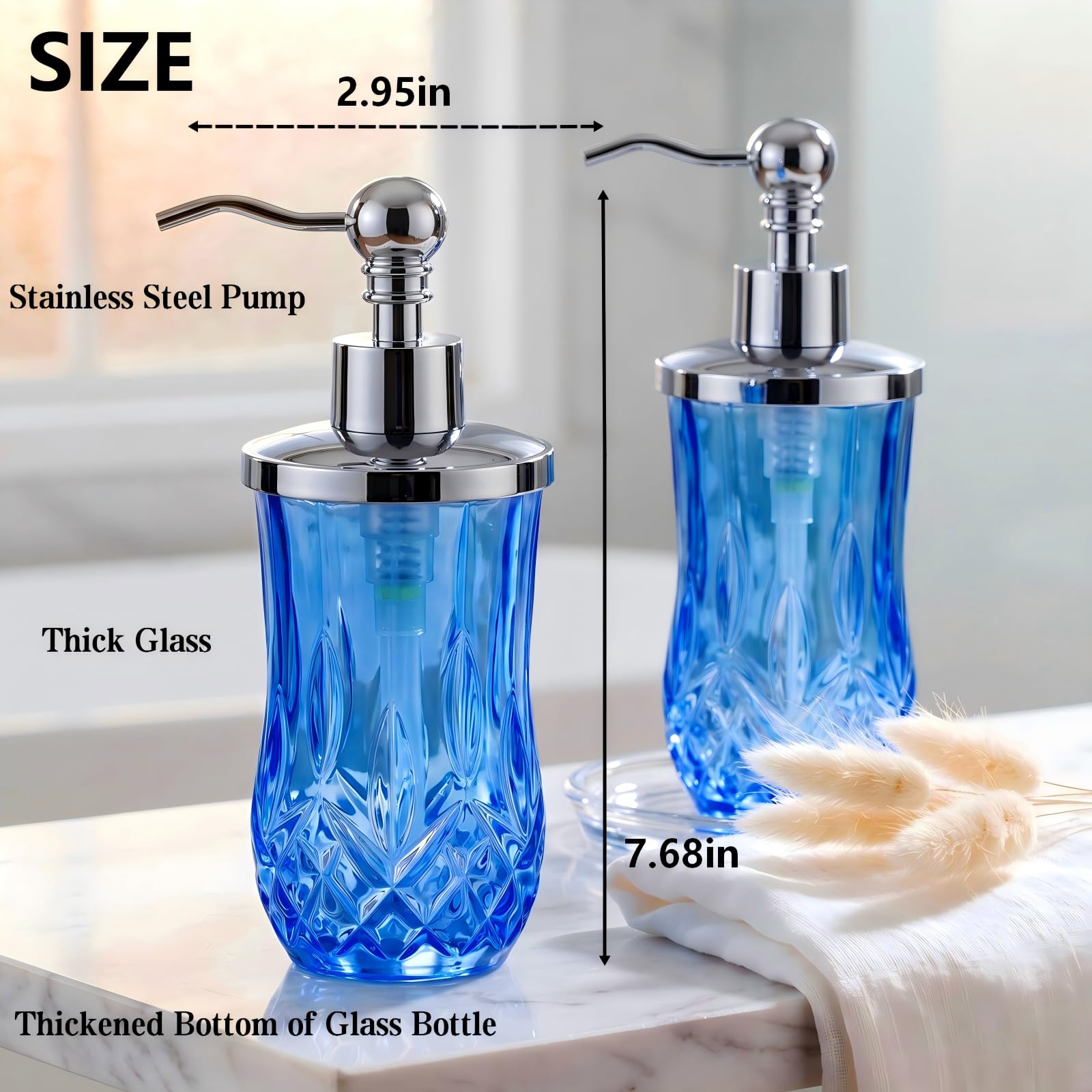 2 Pack 9Oz Blue Soap Dispenser (2 Count)