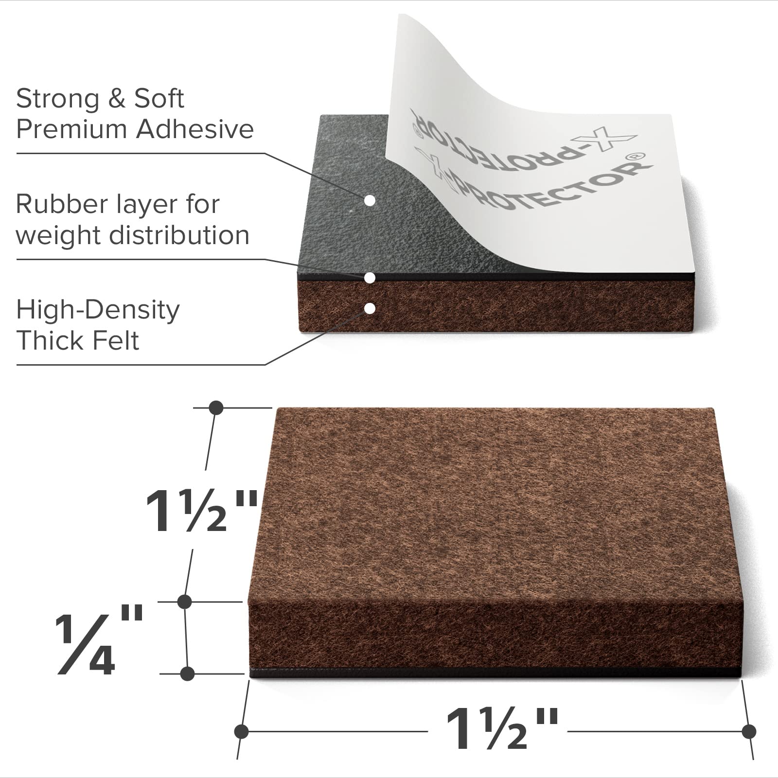 24 Heavy Duty Felt Furniture Pads 1.5” 1 (24 Count)