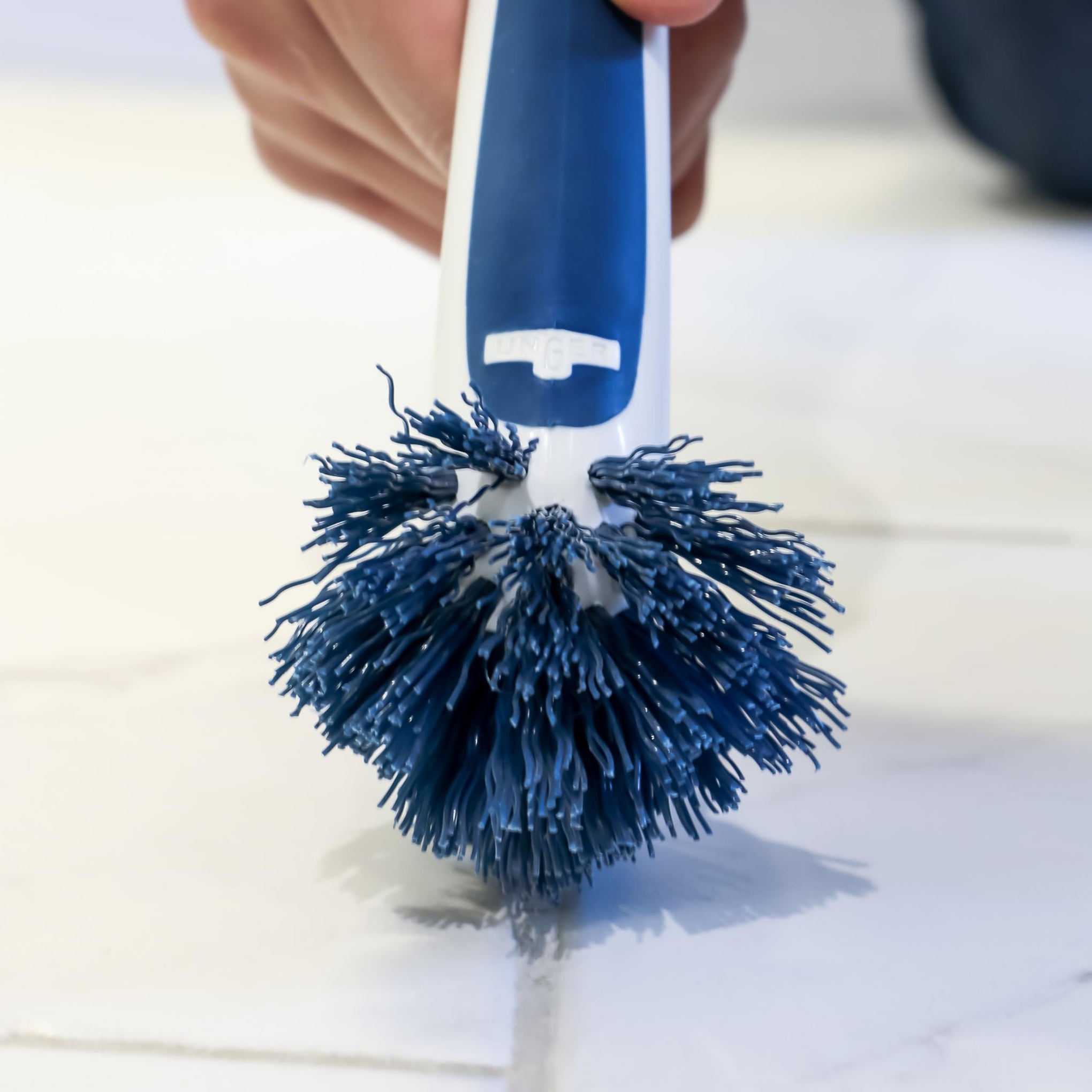 2-in-1 Grout and Corner Scrubber Brush Tool, Crevice Bathroom Cleaning Supplies for Showers, Door Tracks, Tile, and Bathtubs, Household 360-Degree Scrubbing Power