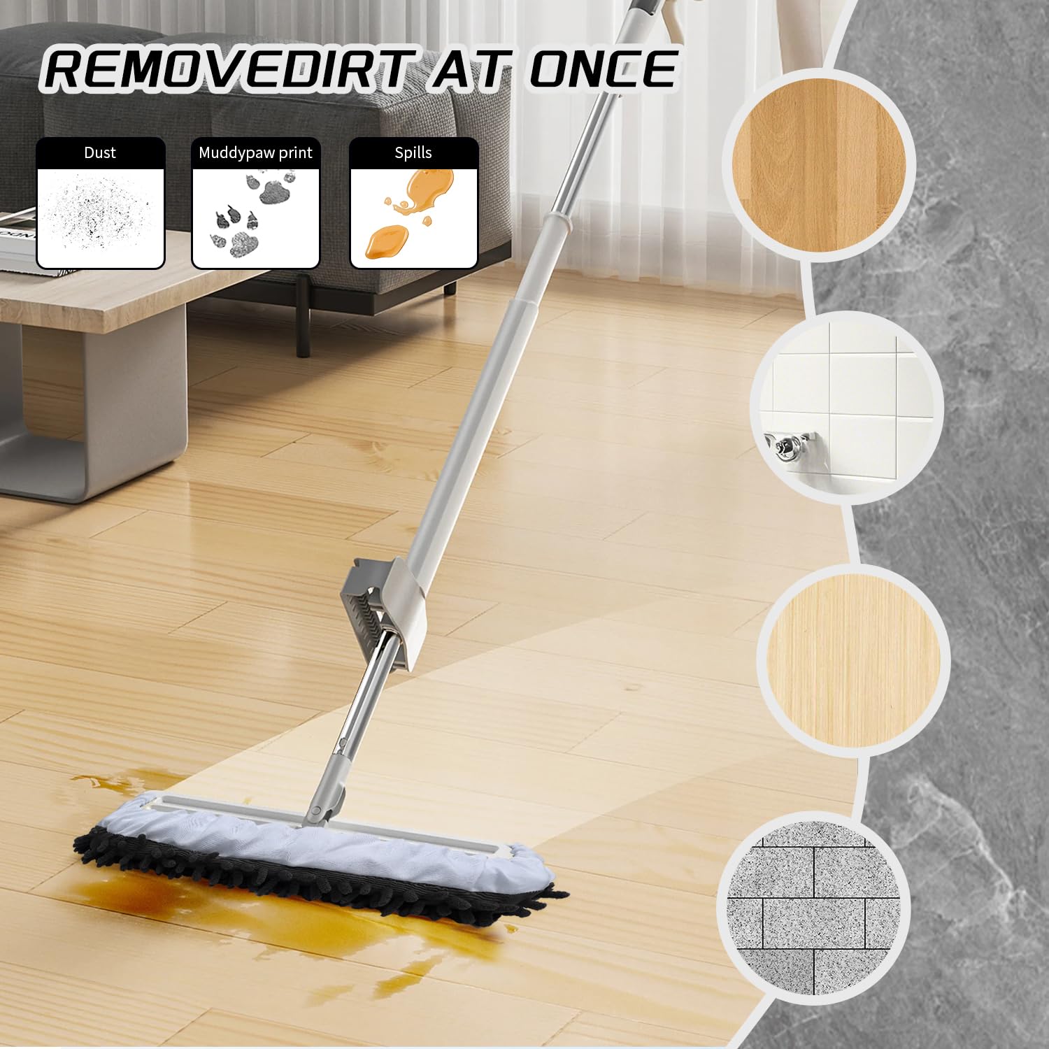 Mop Slippers Socks Floor Cleaning (5.2911 Ounce)