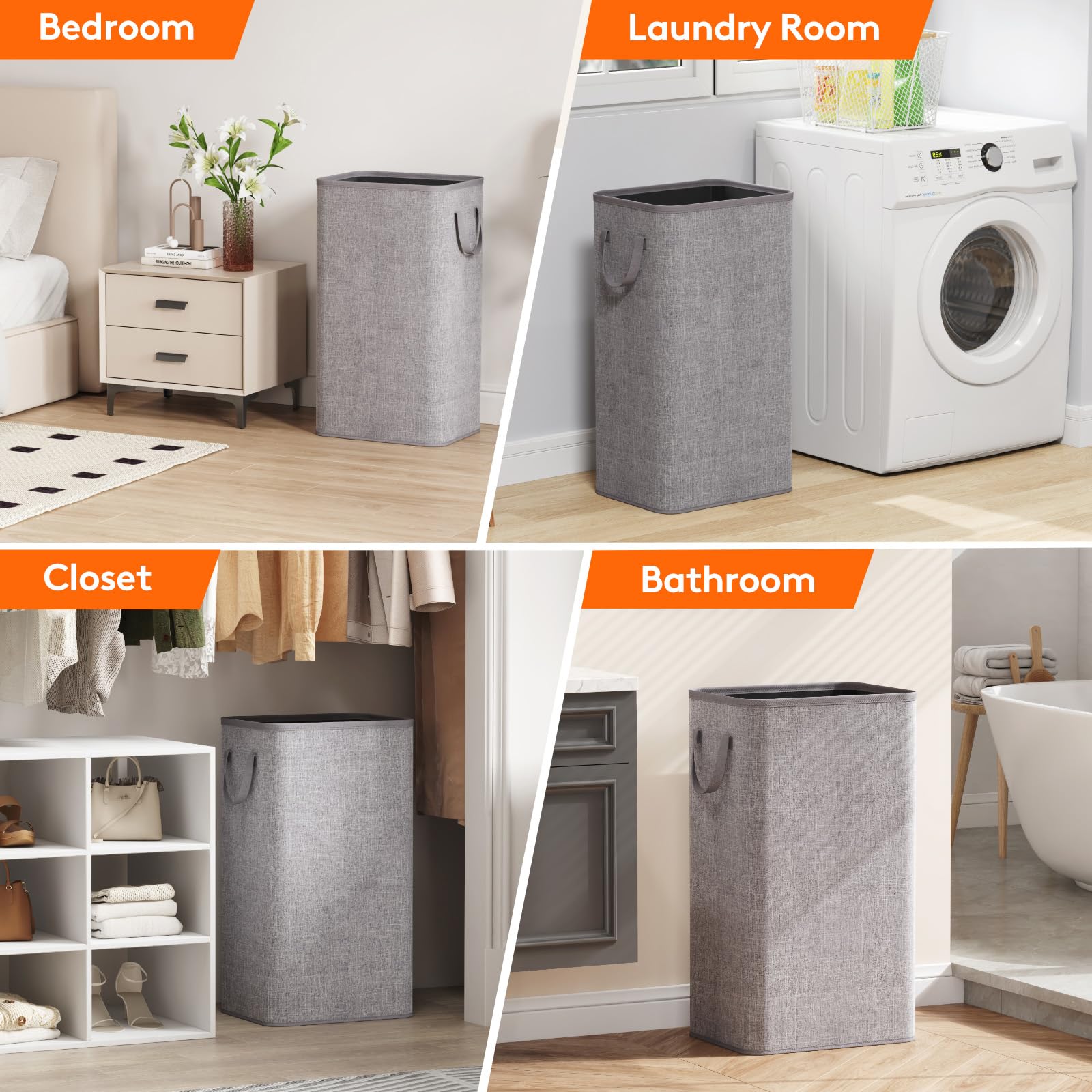100L Large Laundry Basket with Handles