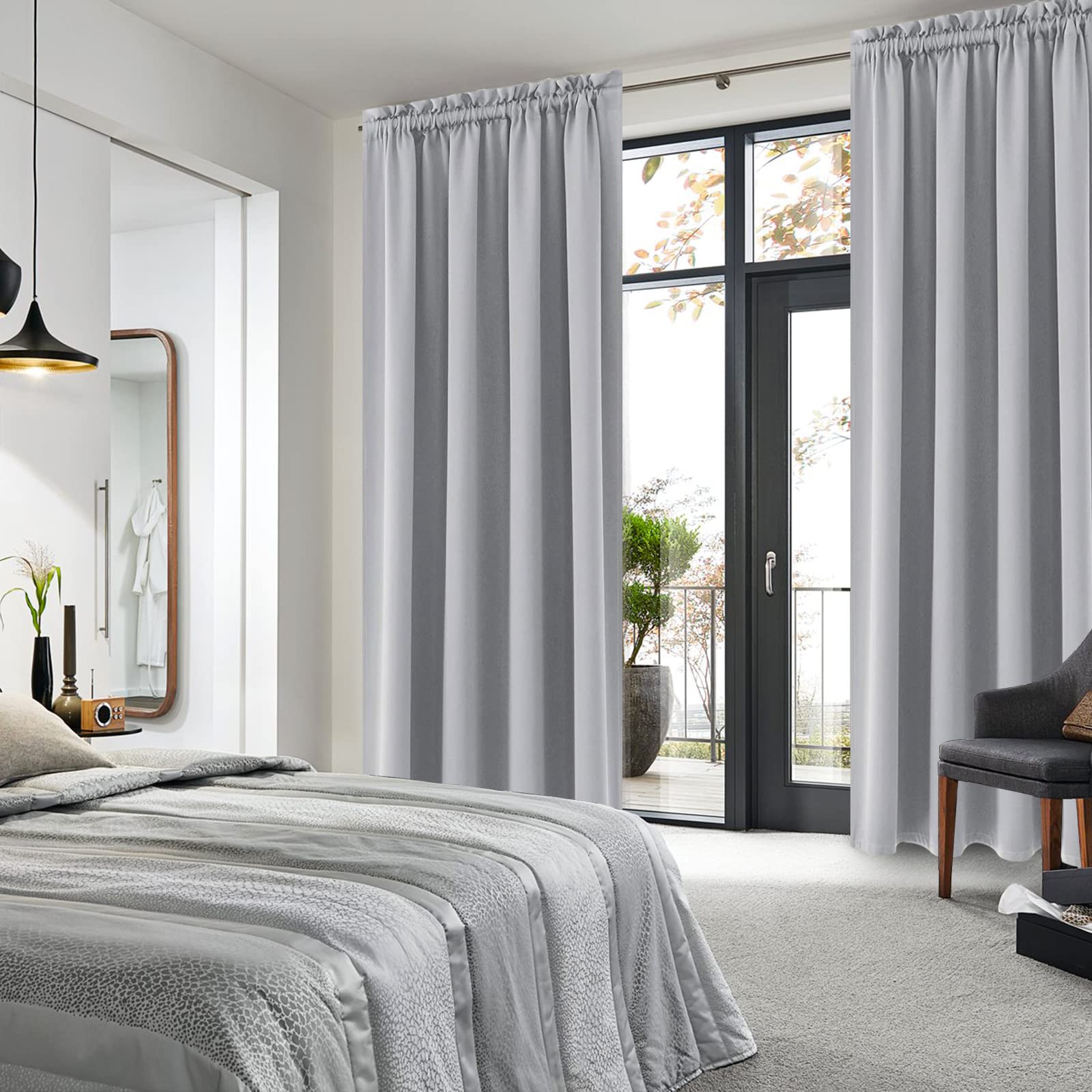 Wide Blackout Curtains for Living Room 60 x 84 Inch Long 2 Panels (2 Count)