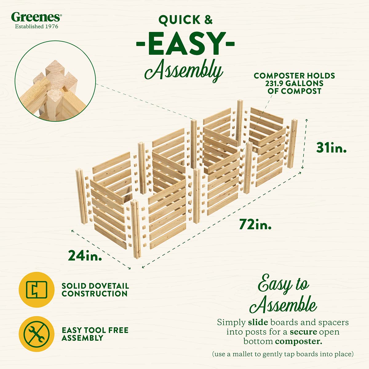 Premium Cedar Wood Composter