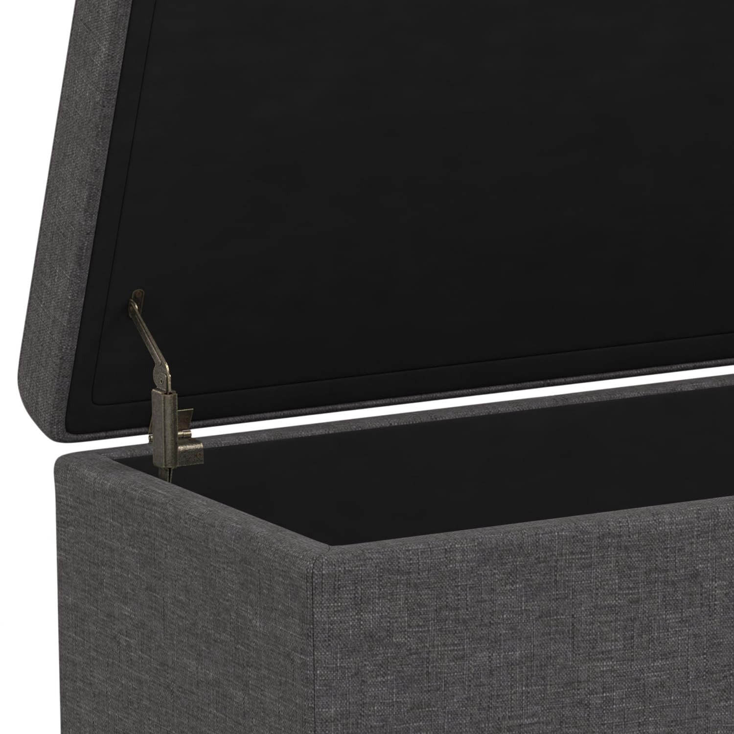 Avalon 54" Wide Vegan Leather Storage Ottoman in Brown