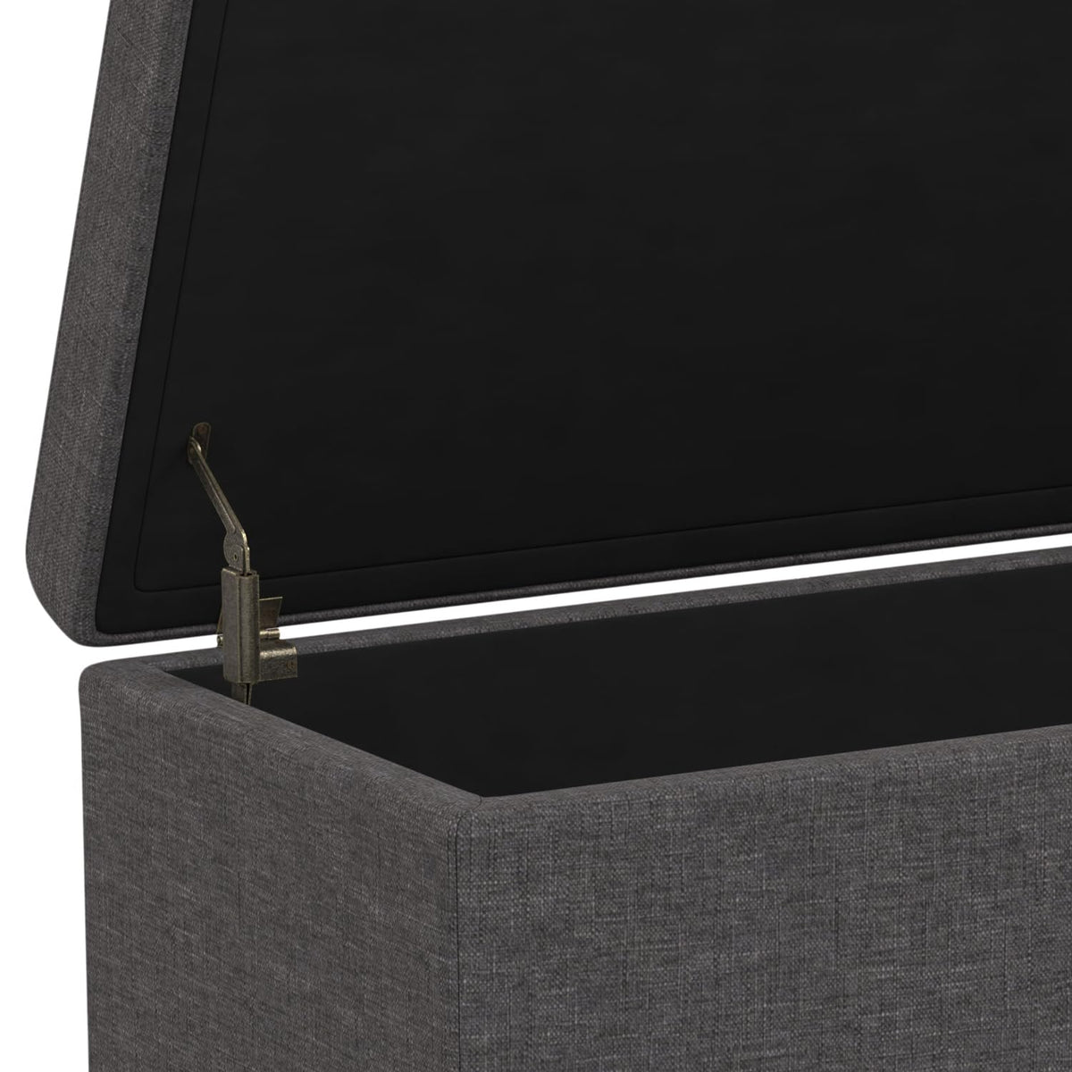 Avalon 54" Wide Vegan Leather Storage Ottoman in Brown