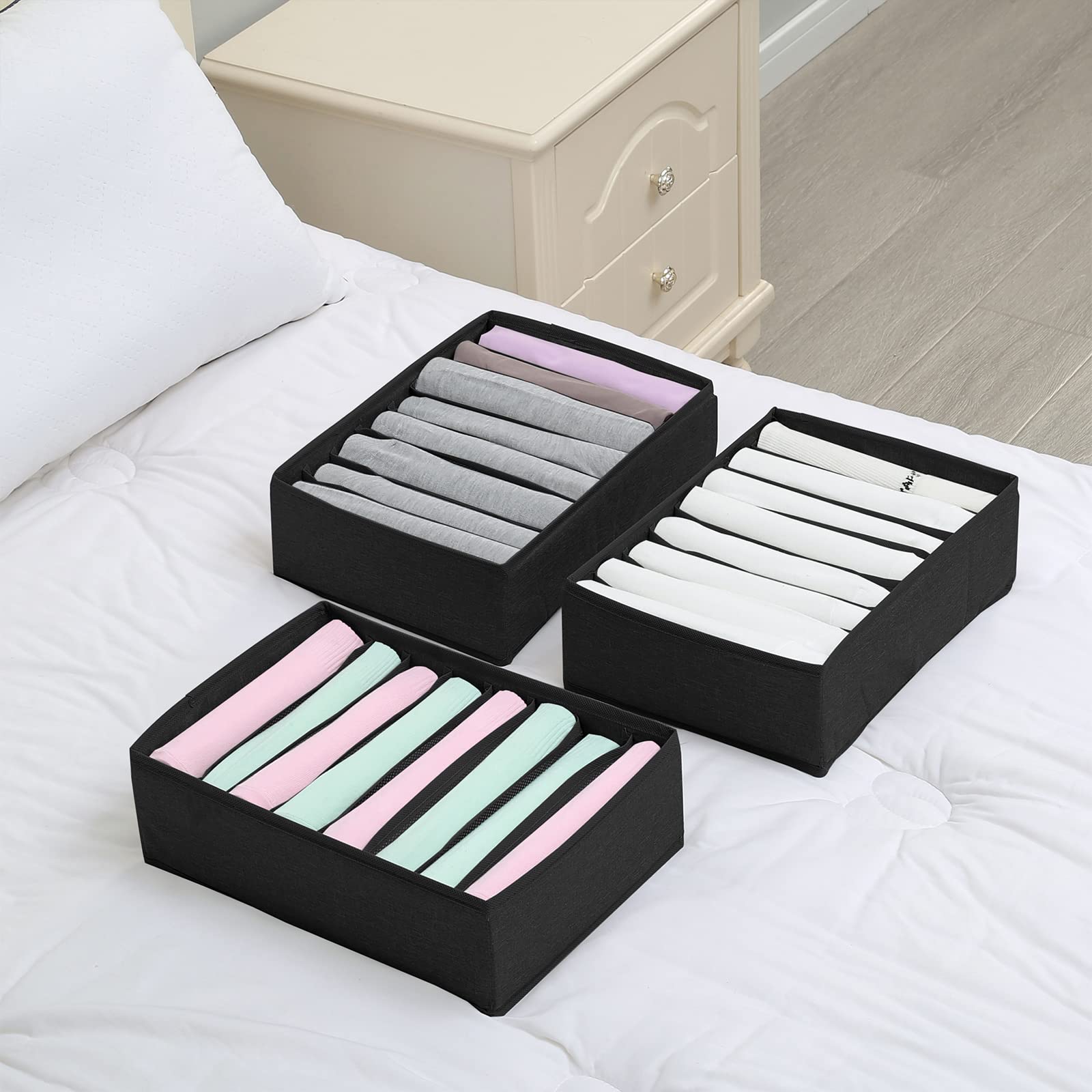 4 Pack Drawer Organizers for Clothing (4 Count)