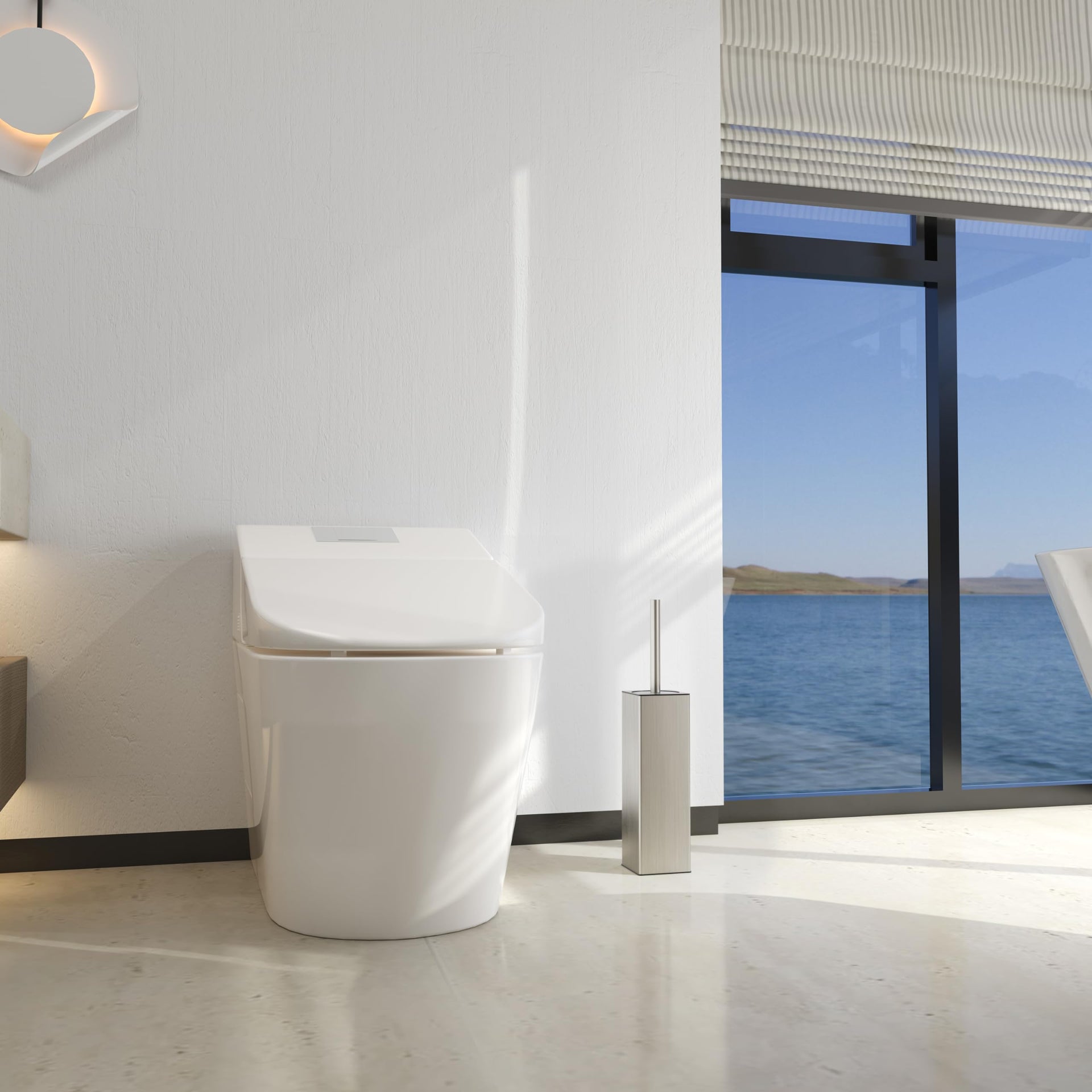 Square Toilet Brush with Holder