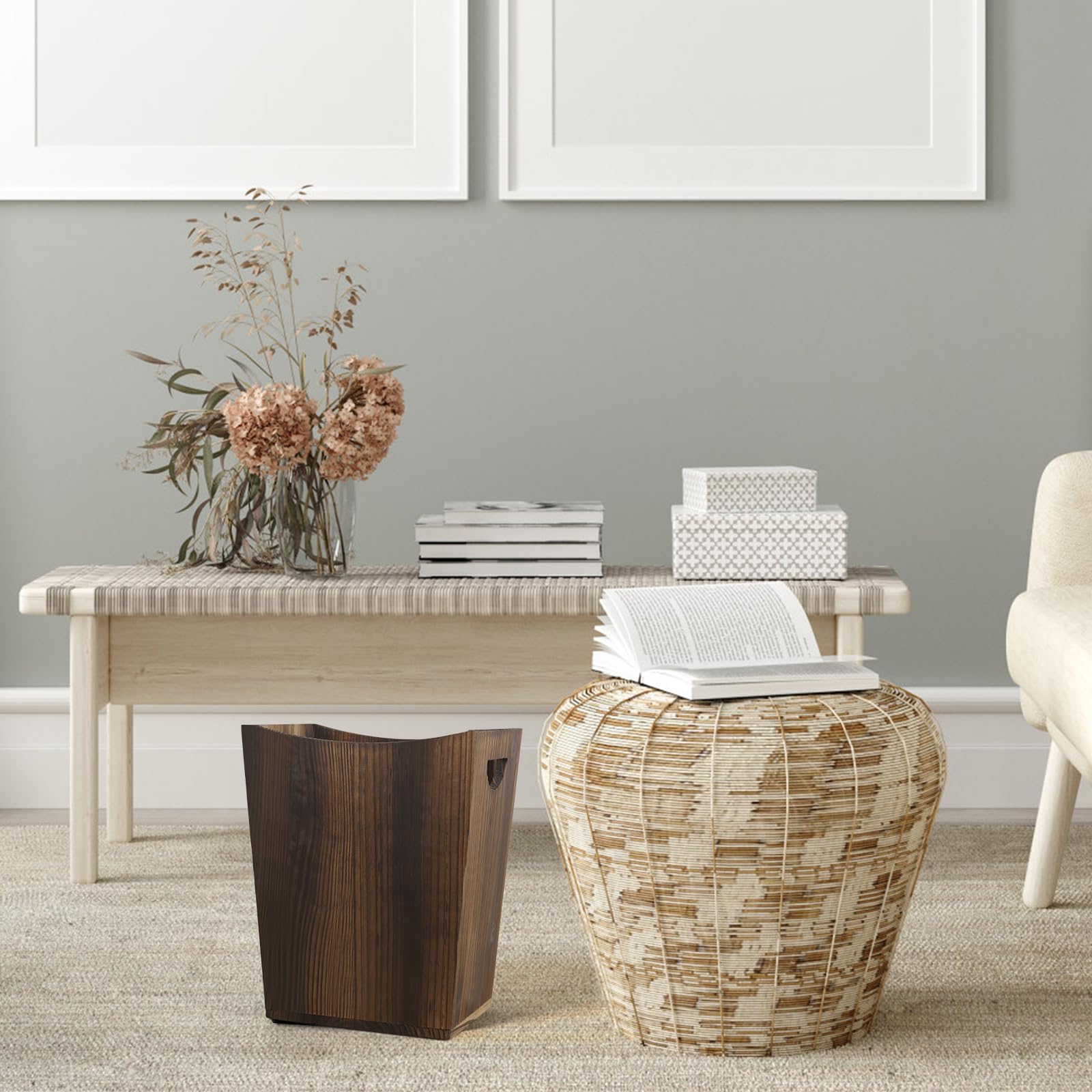 Wood Trash Can