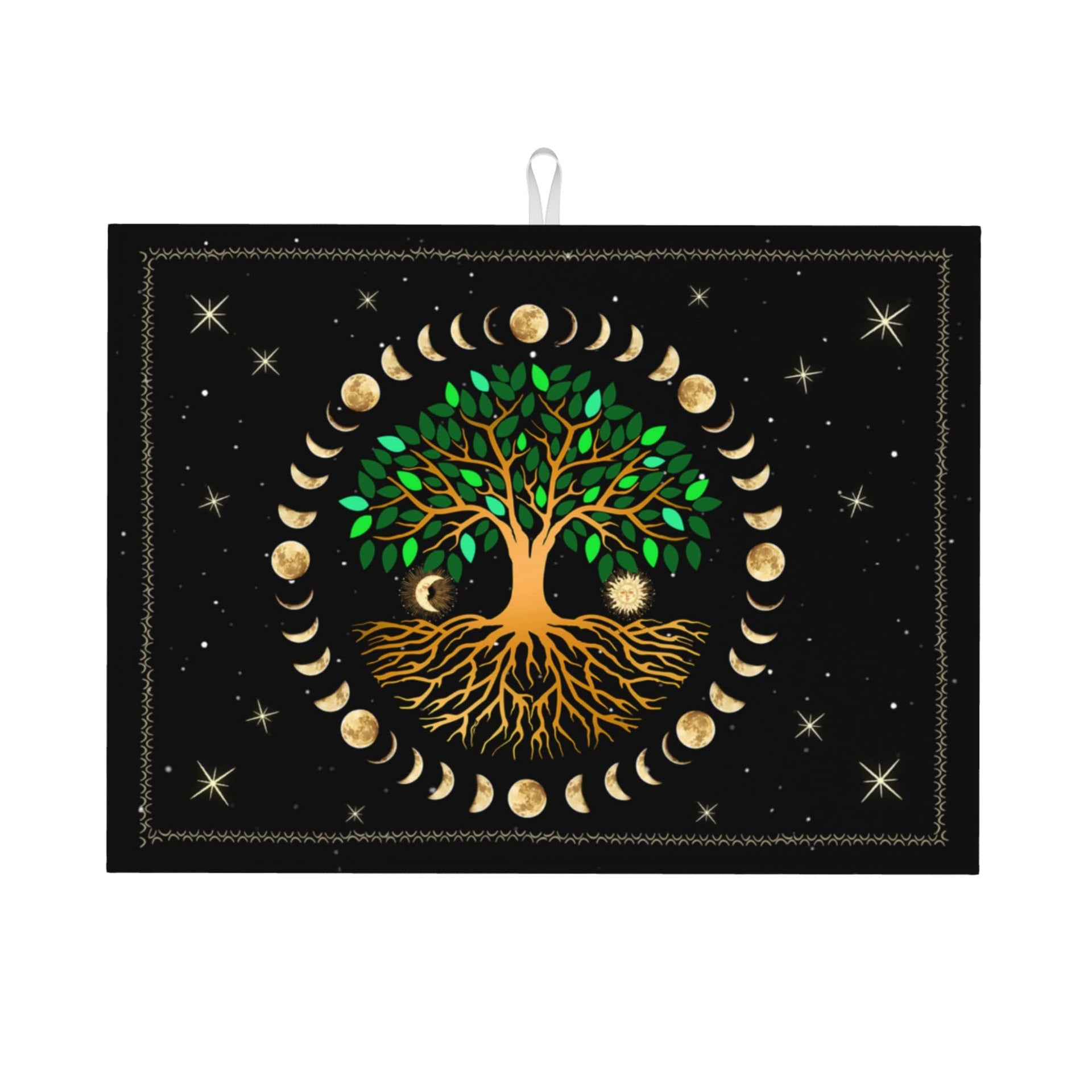 Black Microfiber Dish Drying Mat for Kitchen Counter 18"x24"