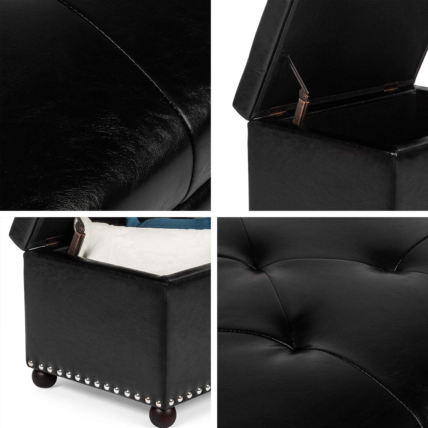 Leather Storage Ottoman