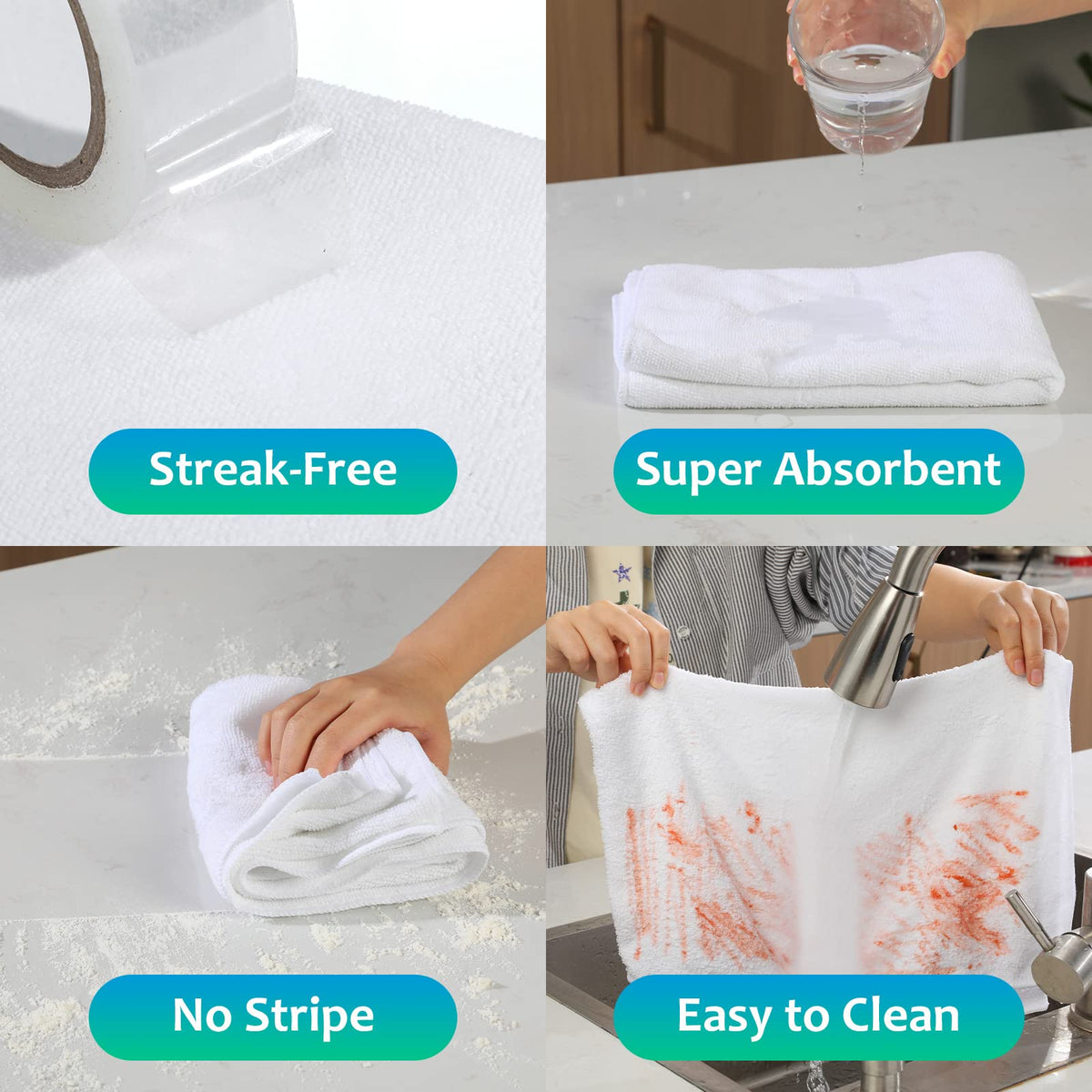 3 Pcs Extra Large Microfiber Cleaning Cloth 30" x 20" Washable Reusable Microfiber Towel Streak Free Lint Free Cloth for Cleaning Home Glass Office Window Bathrooms