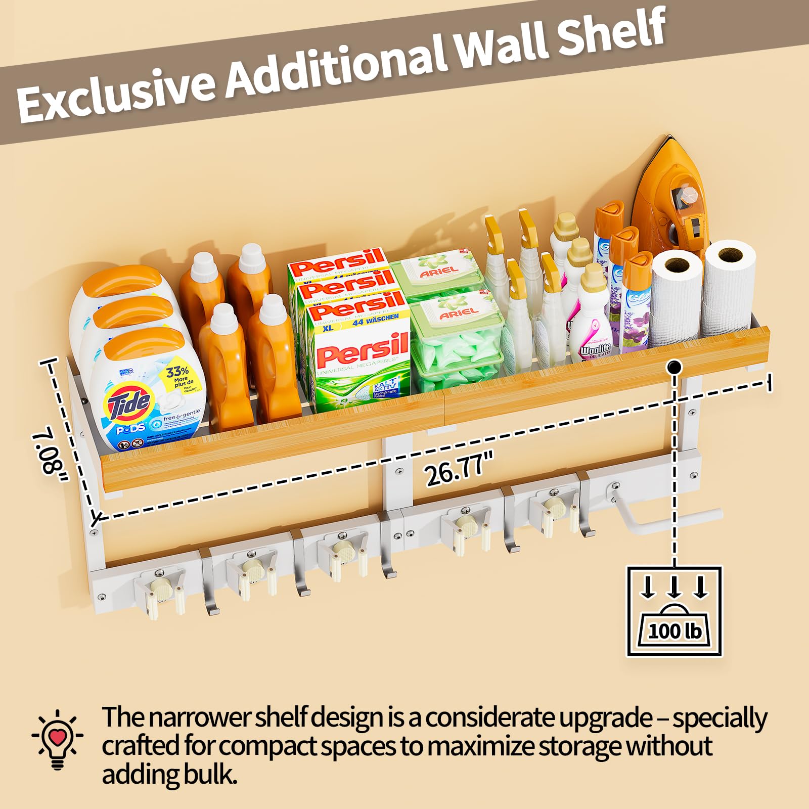 Broom and Mop Organizer Wall Hanging