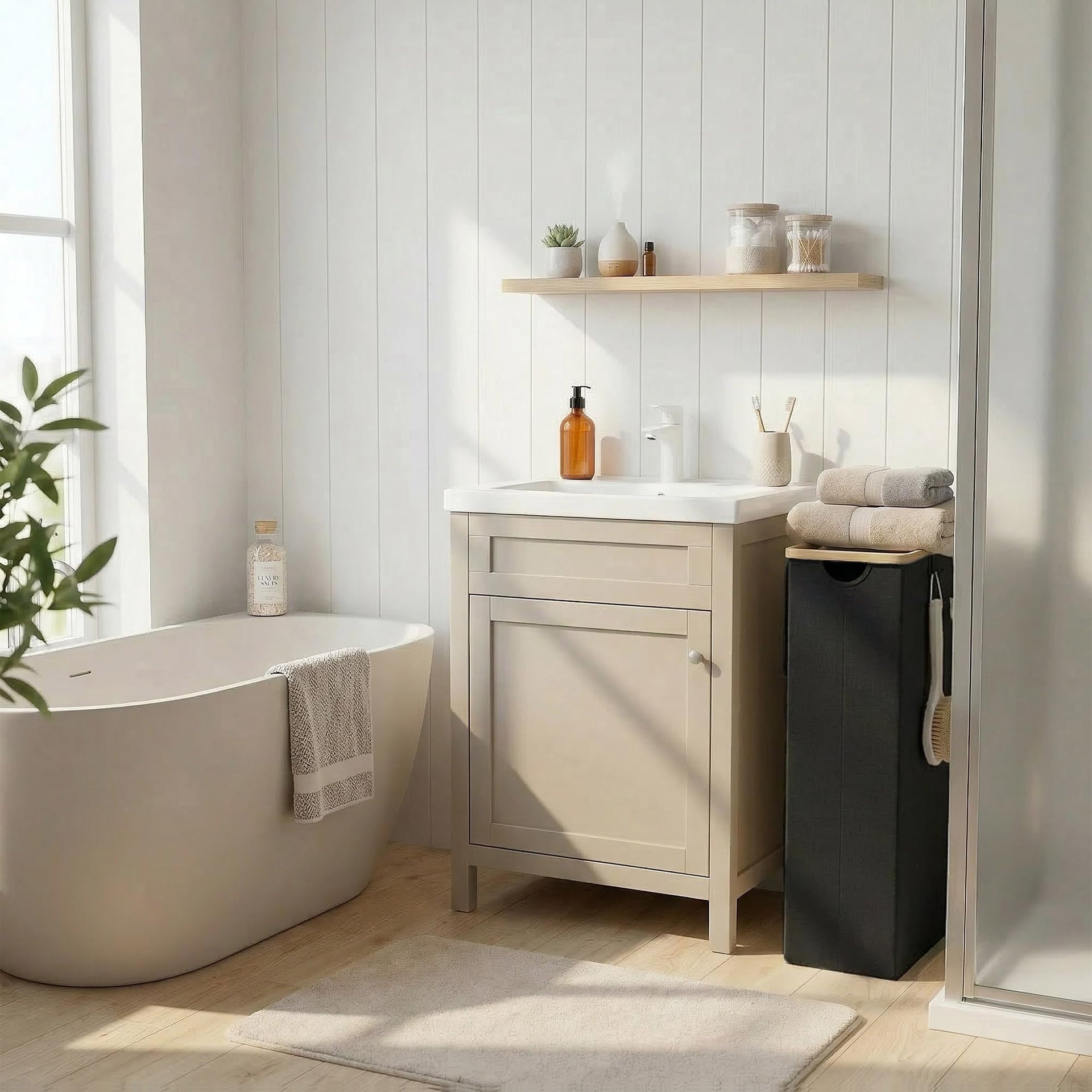 Slim Laundry Basket with Lid