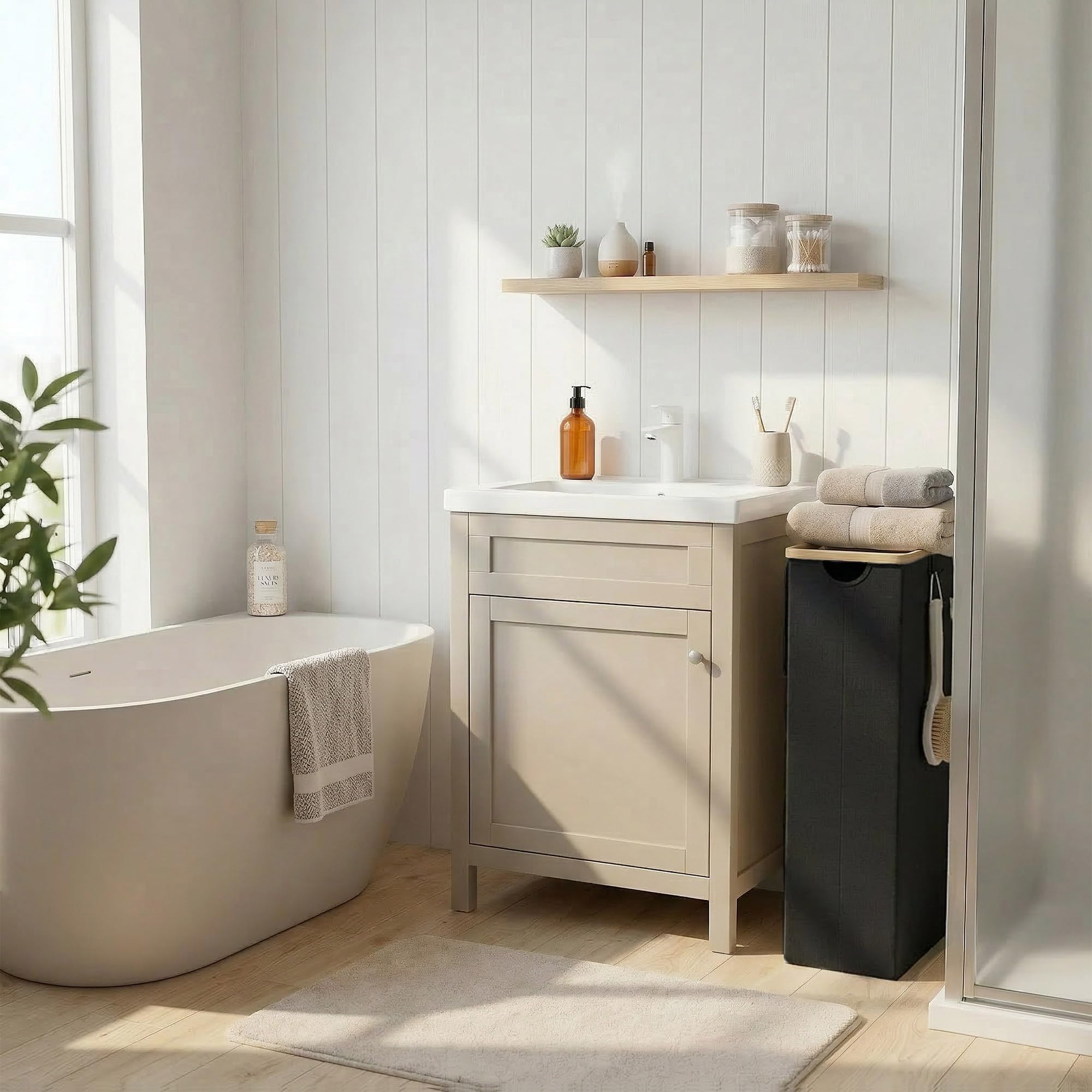 Slim Laundry Basket with Lid