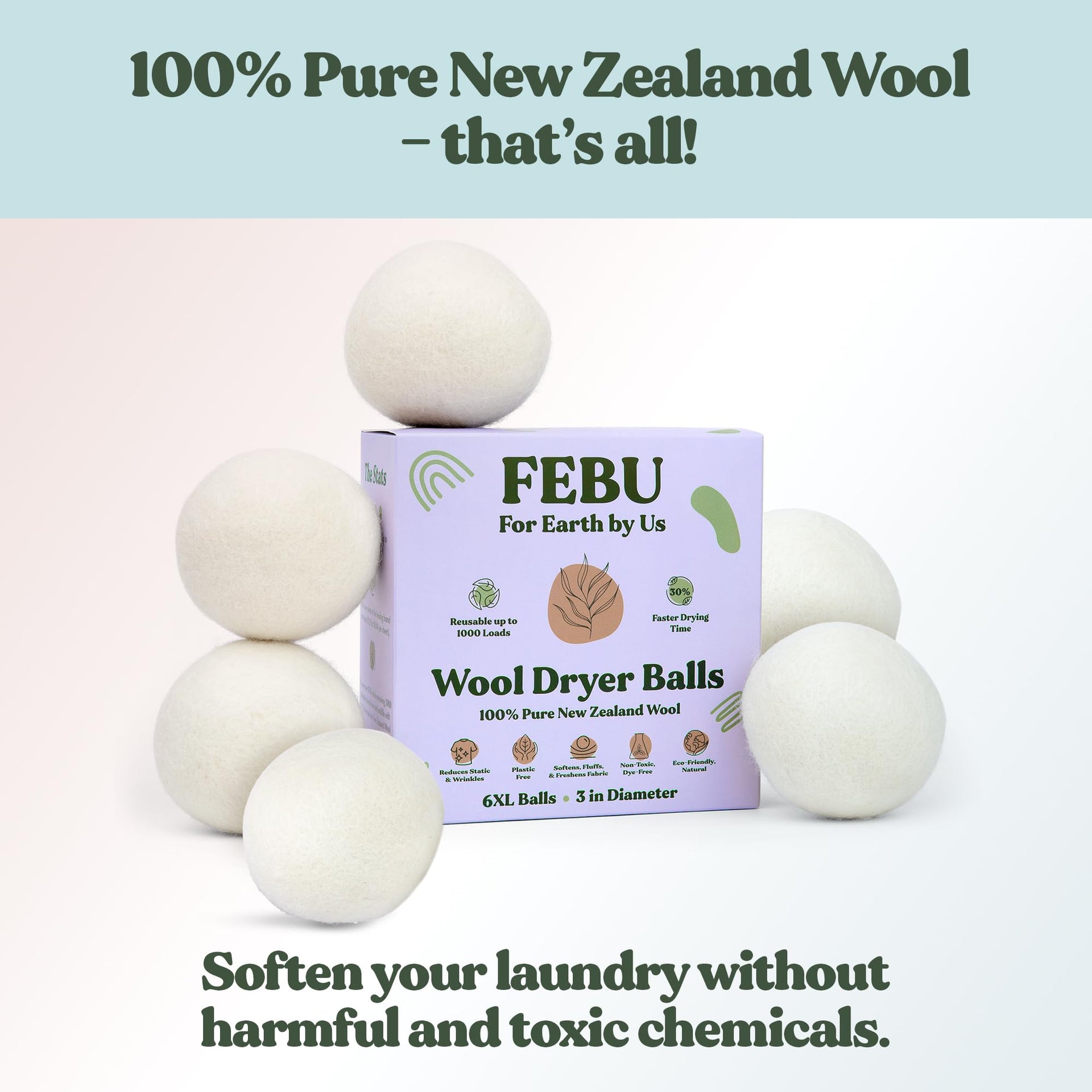 Wool Dryer Balls (6 Count)