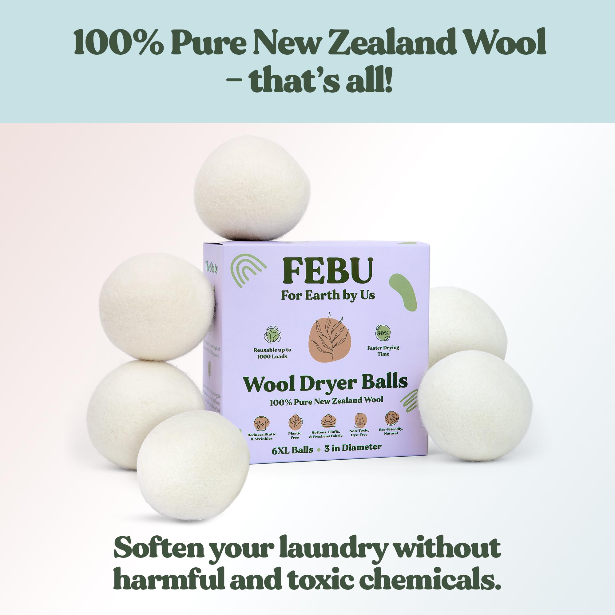 Wool Dryer Balls (6 Count)