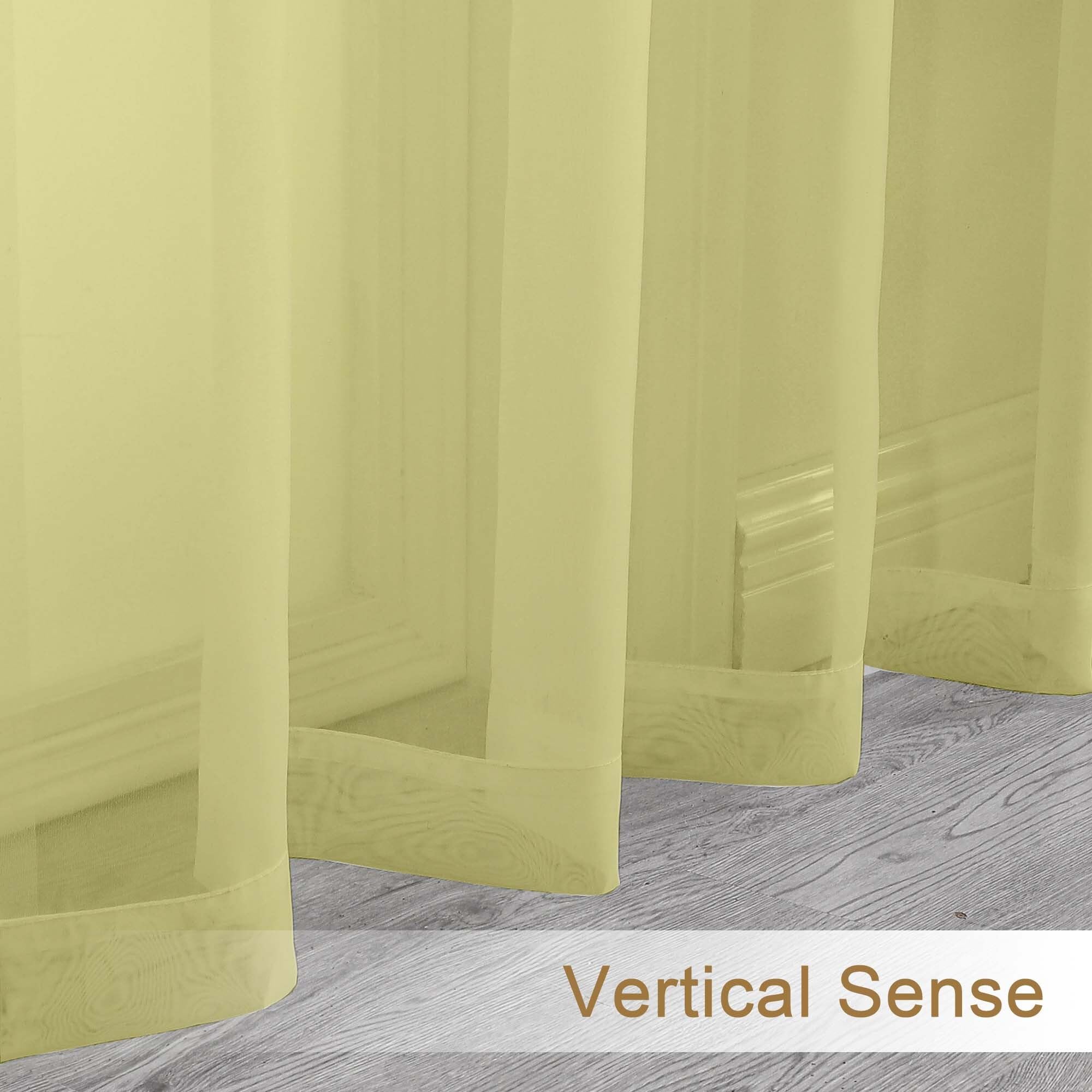 Lemon Sheer Curtains 72 Inch Length 2 Panels (2 Count)