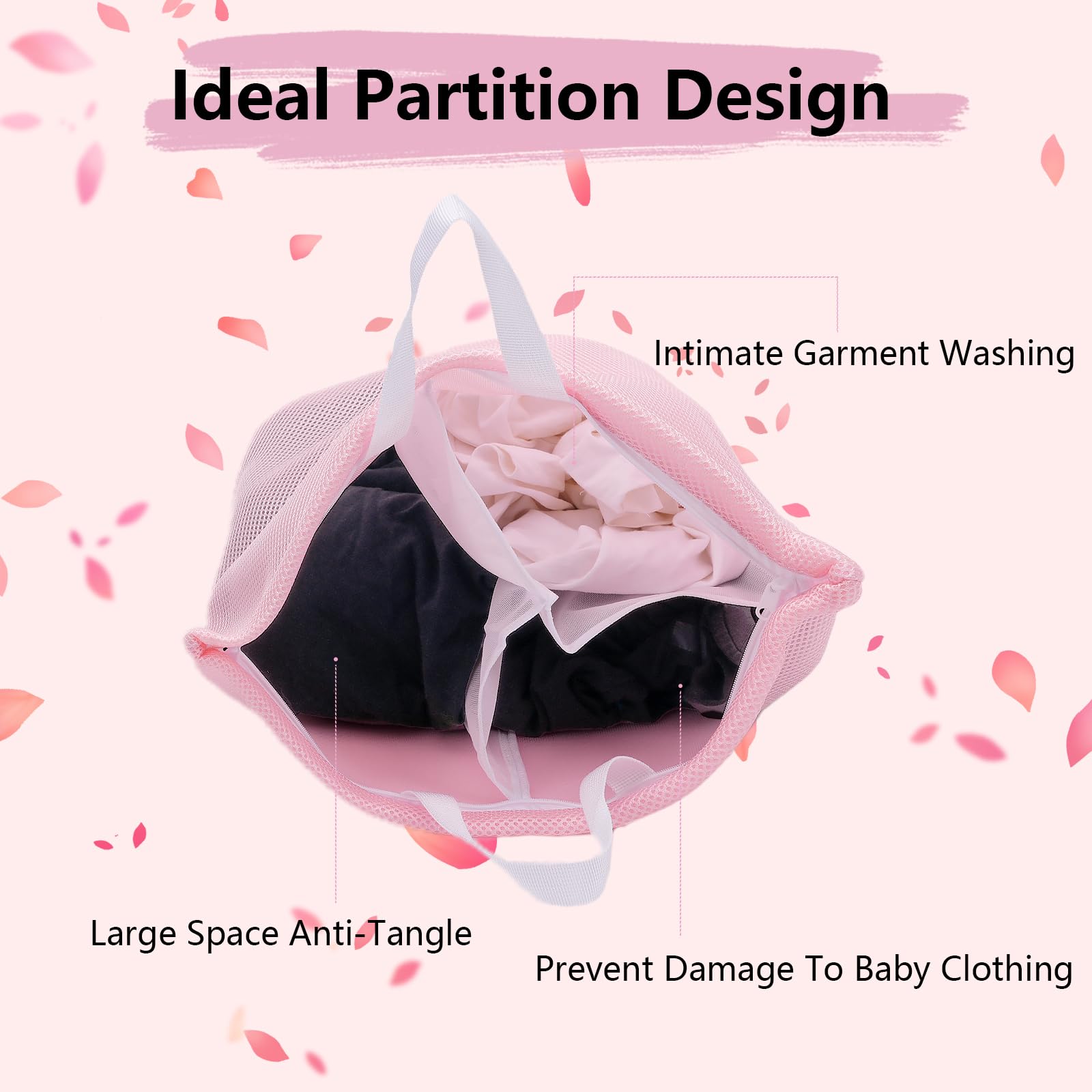 2 Pcs Special Zoning laundry bag for delicates with handles mesh laundry bags washing machine laundry totes travel storage and sorting bag
