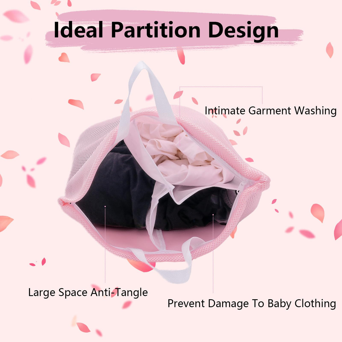 2 Pcs Special Zoning laundry bag for delicates with handles mesh laundry bags washing machine laundry totes travel storage and sorting bag