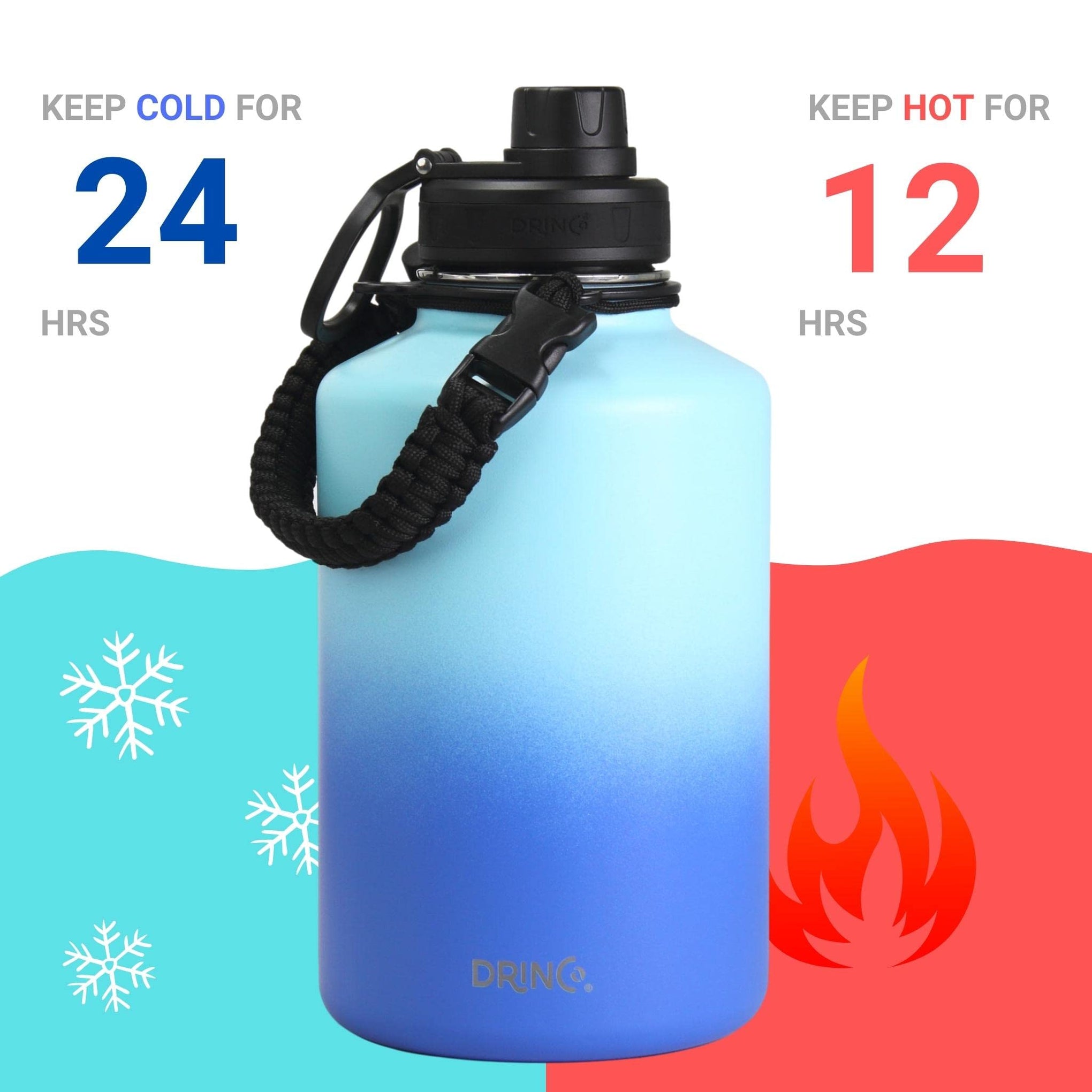 Stainless Steel Water Bottle Spout Lid Vacuum Insulated Double Wall Water Bottle