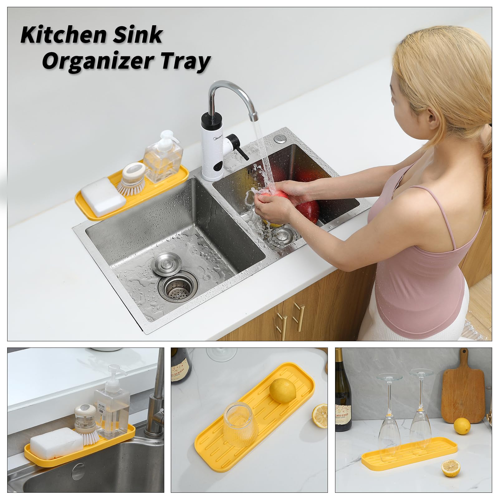 Silicone Kitchen Sink Organizer Tray for Multiple Usage