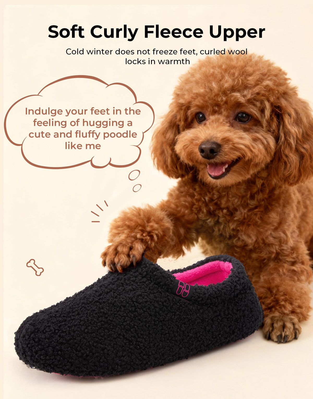Women's Fuzzy Curly Fur Loafer Slippers