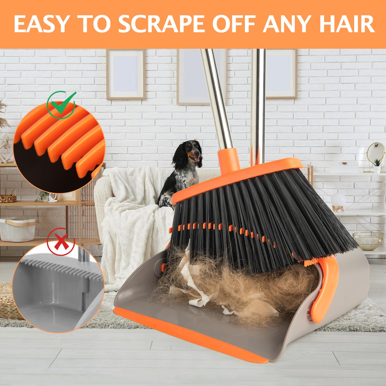 2 Pack Broom and Dustpan Combo Set (2 Count)