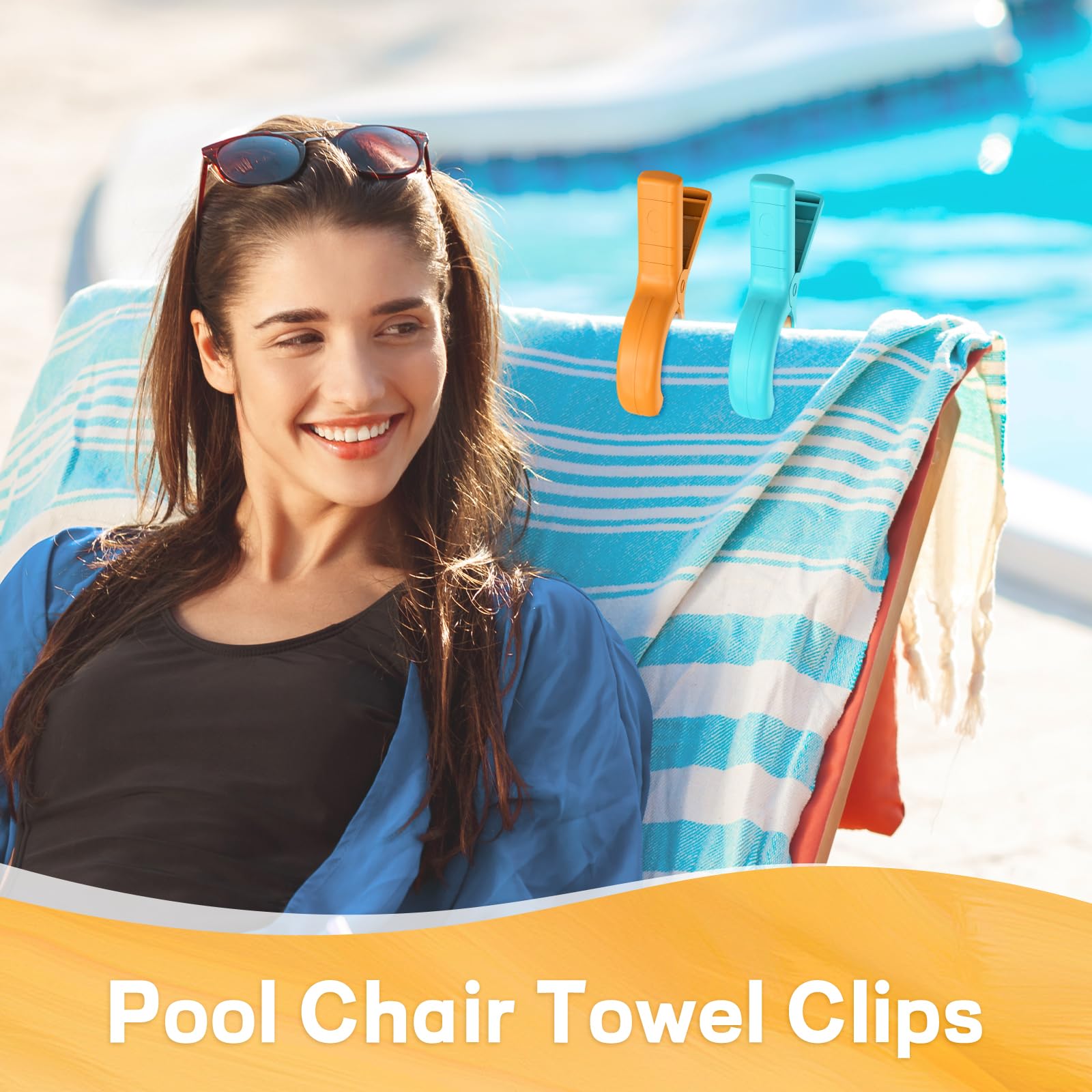 12 Pcs Beach Towel Clips for Beach Chairs (12 Count)