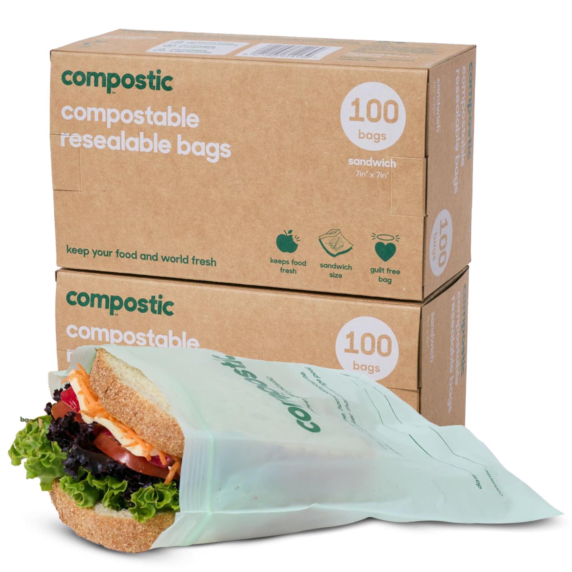 Compostable XL Sandwich Bags (200 Count)
