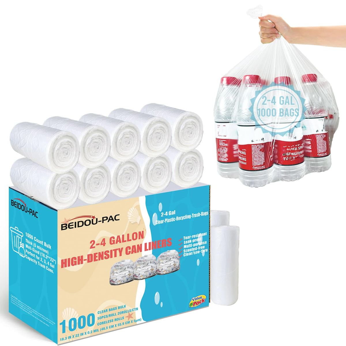 2 4 Gallon Trash Bags (1000 Count)