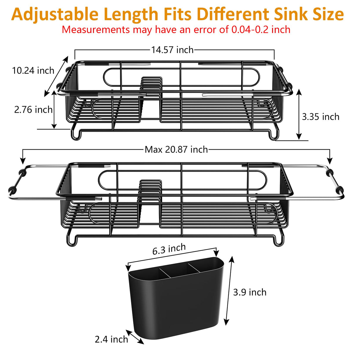 Expandable in Sink Dish Drying Rack