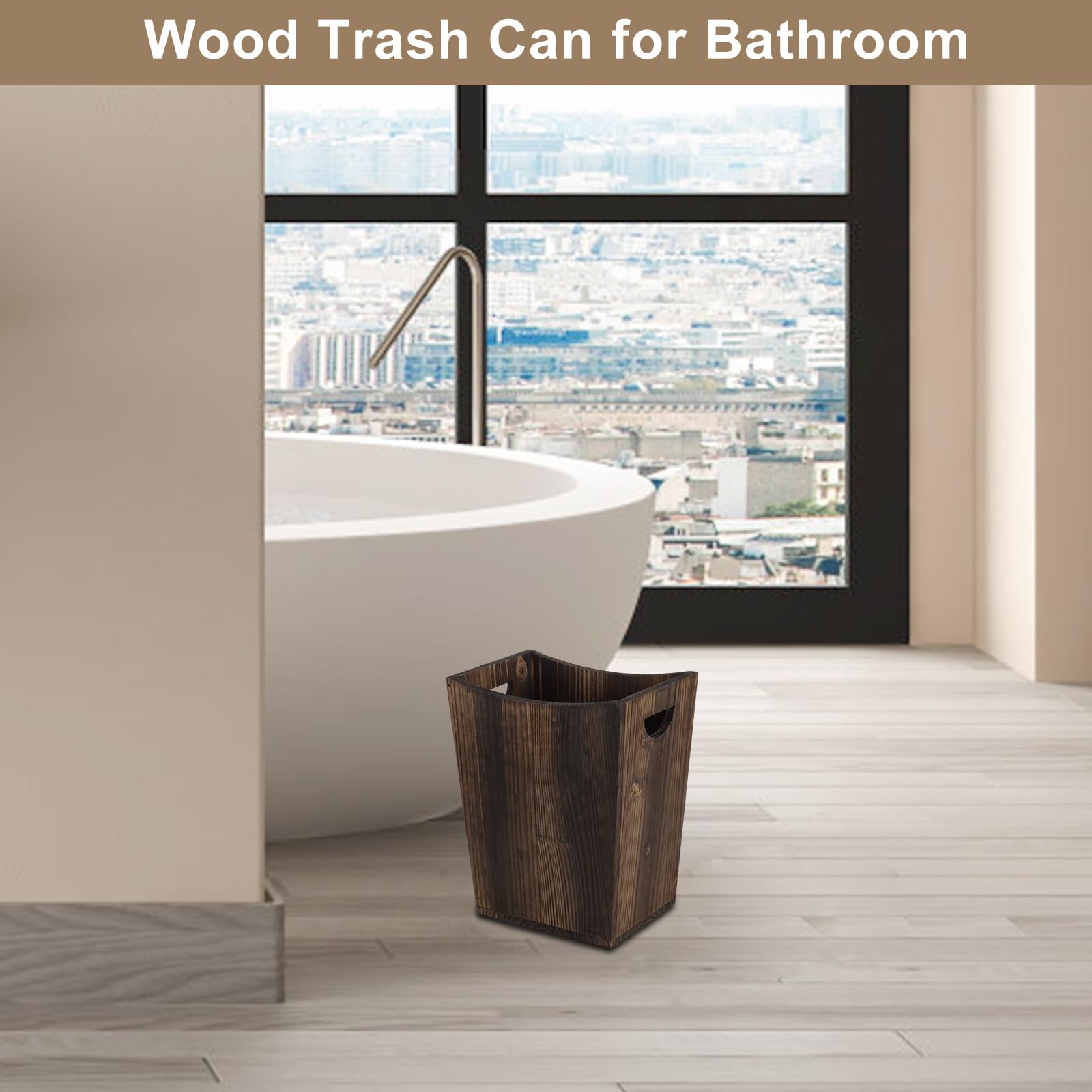 Wood Trash Can