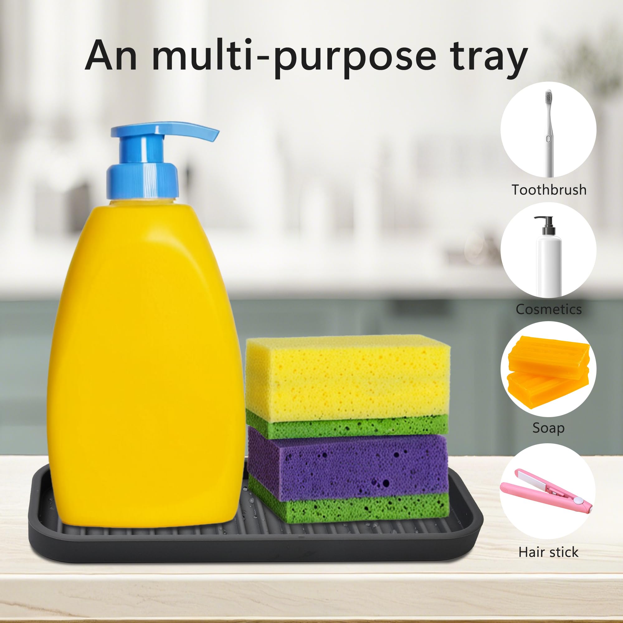 Silicone Sponge Holder for Kitchen Sink (2 Count)