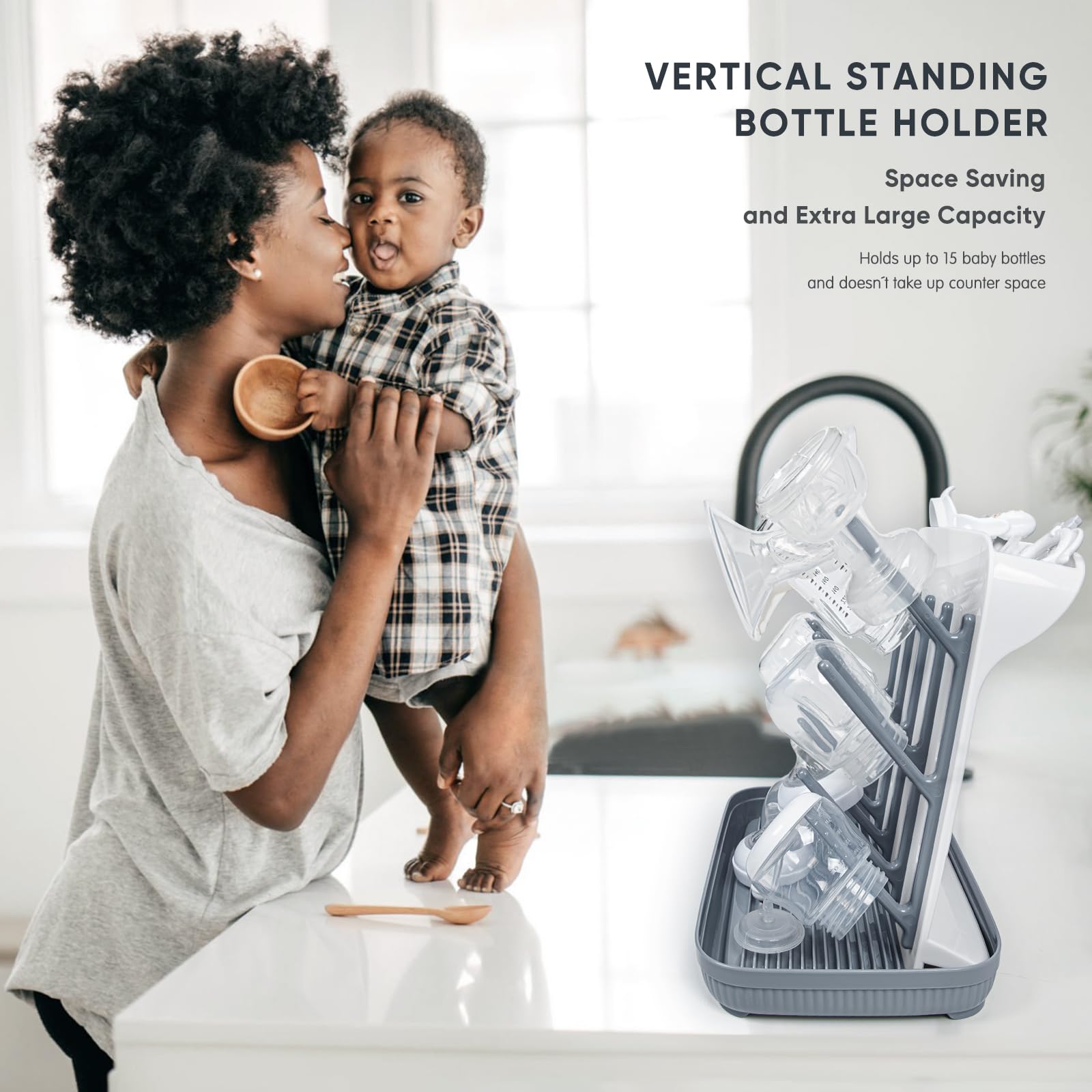Baby Bottle Drying Rack：Large Vertical Space Saver for Countertop