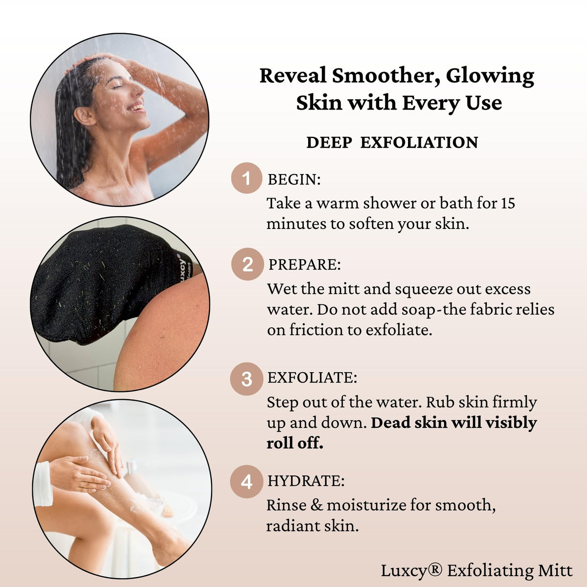 Premium Korean Exfoliating Mitt & Body Scrubber Glove (2 Count)
