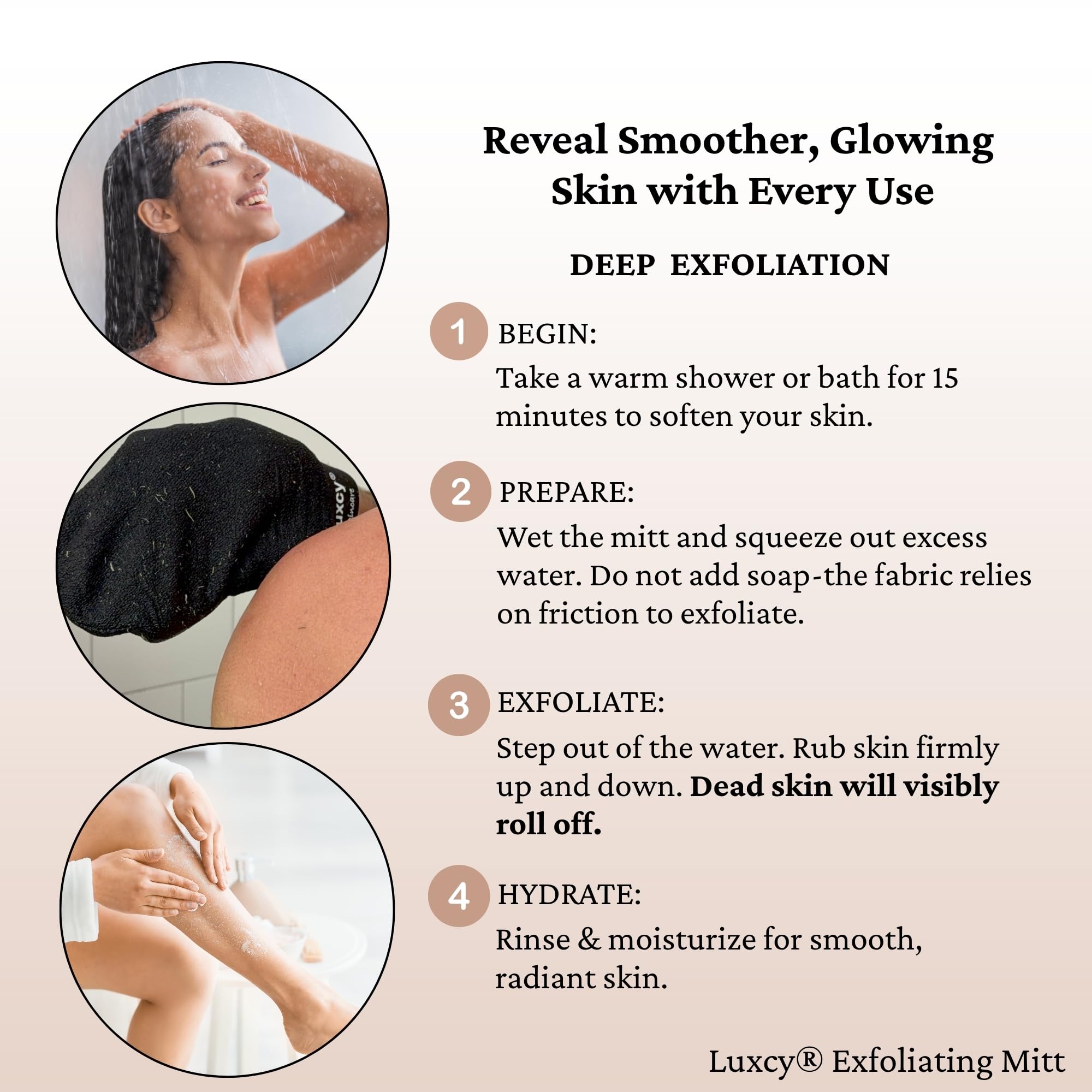 Premium Korean Exfoliating Mitt & Body Scrubber Glove (2 Count)
