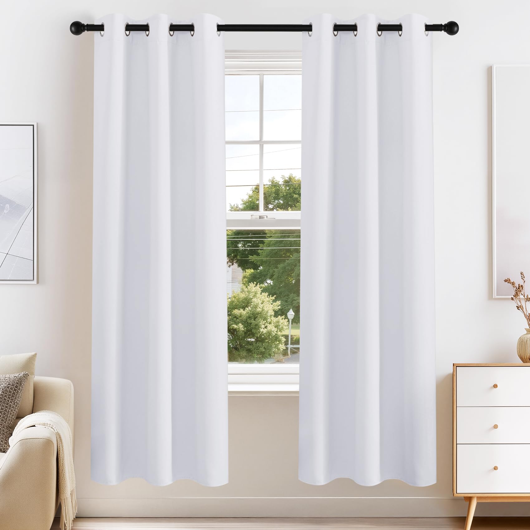 Blackout Curtains for Bedroom 72 Inch Length 2 Panels Set (2 Count)