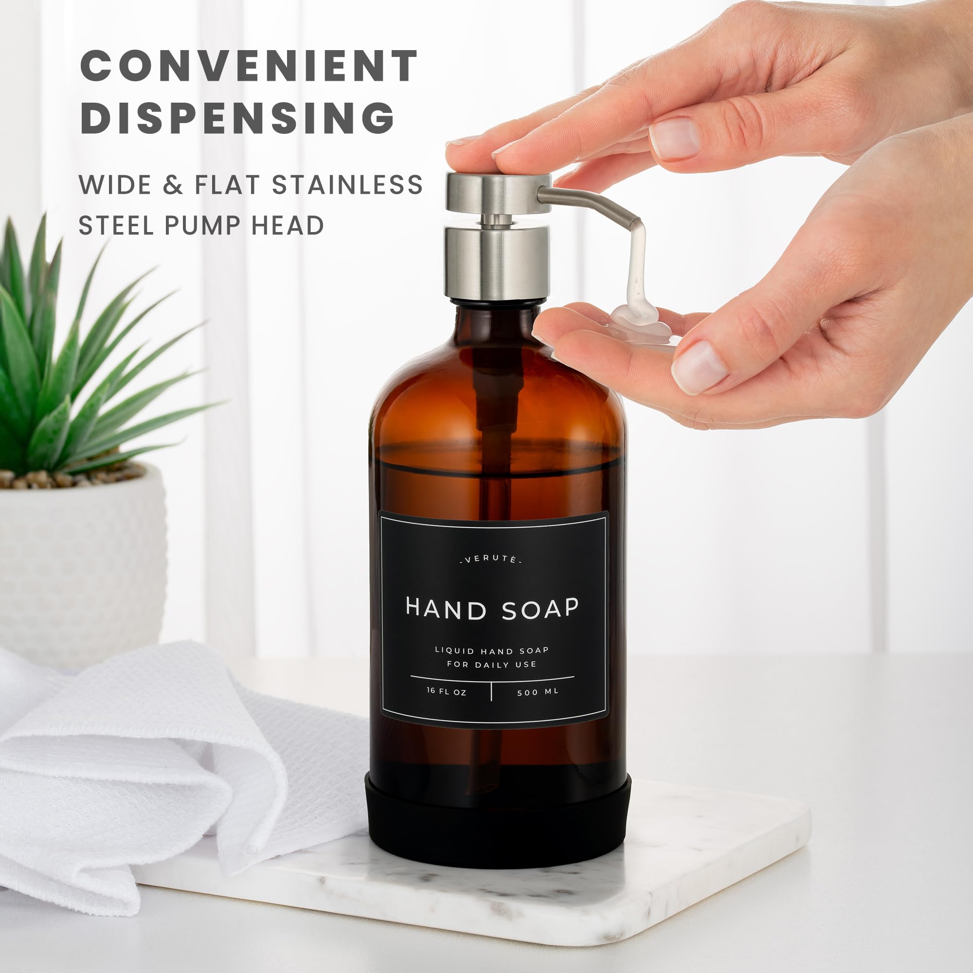 Hand and Dish Soap Dispenser for Kitchen and Bathroom (2 Count)