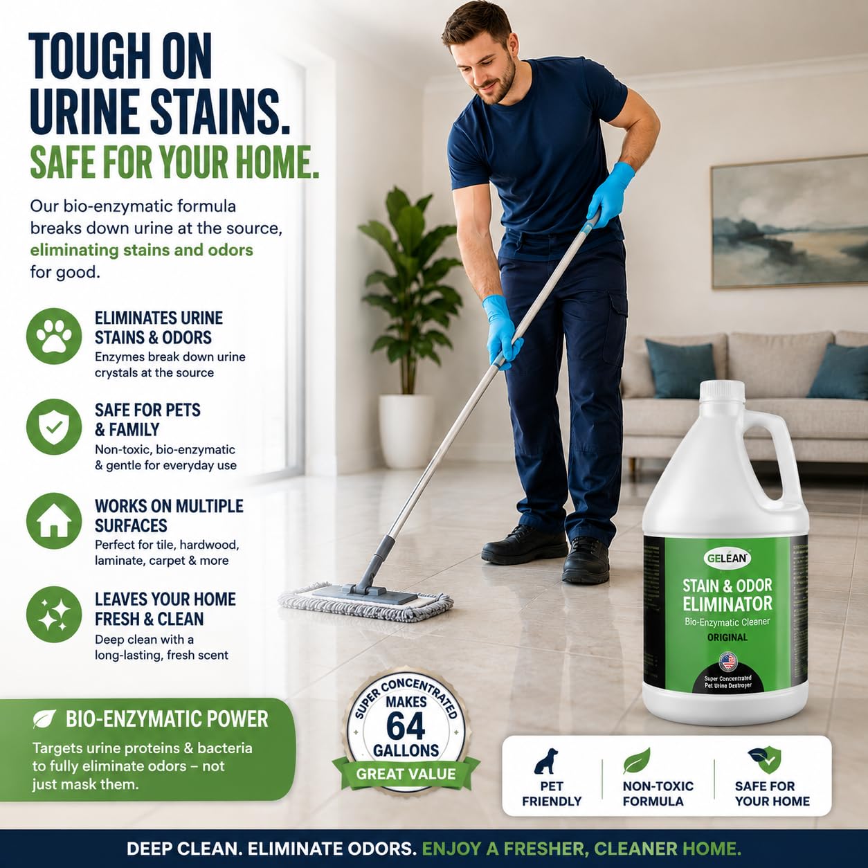 Strong Stain & Odor Eliminator (128 Fl Oz)