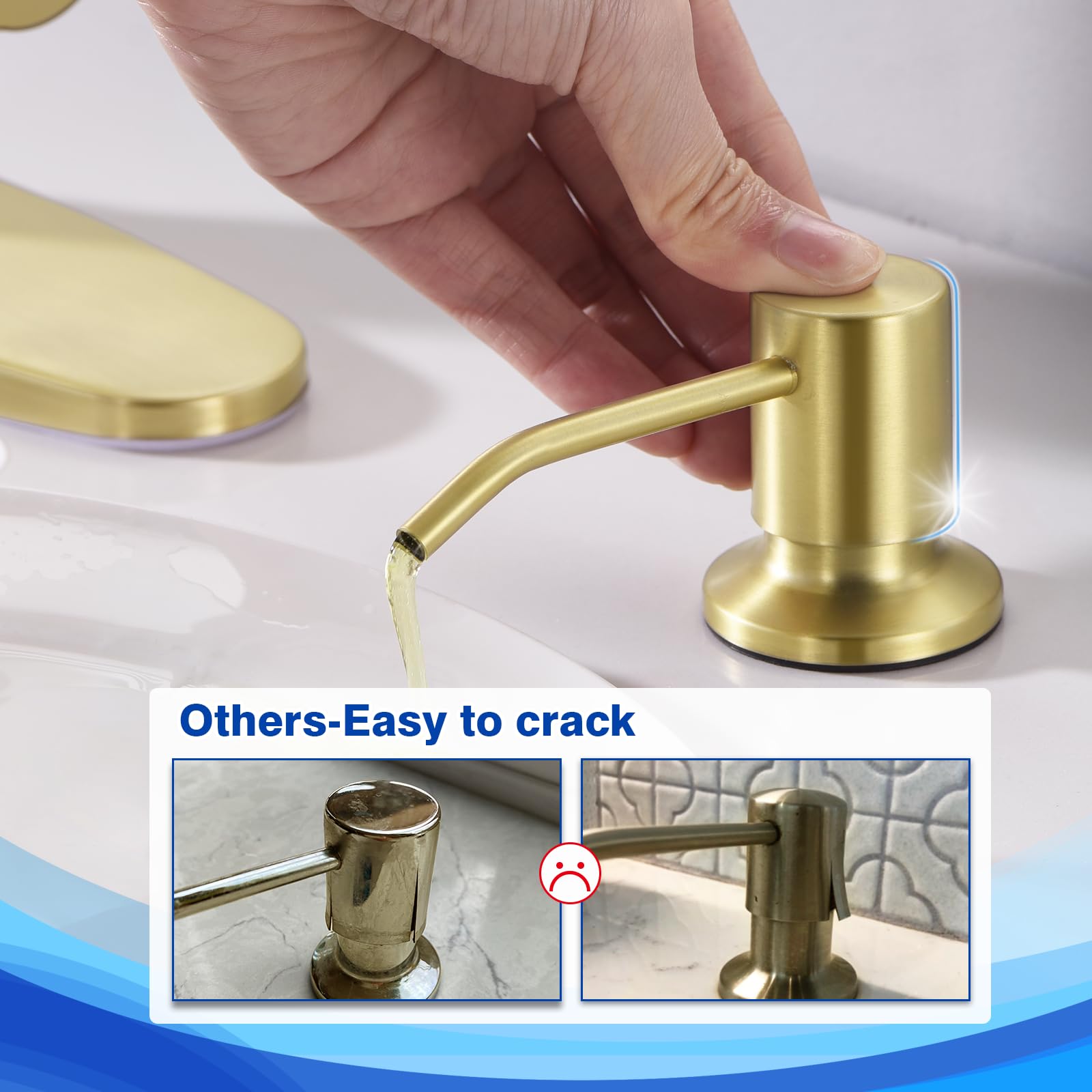 Gold Soap Dispenser for Kitchen Sink WEWE