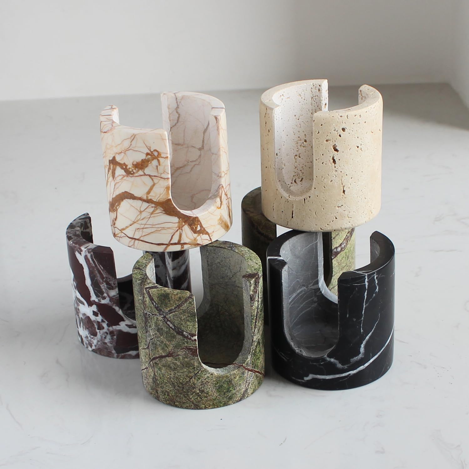 Natural Marble Travertine Sponge Holder for Kitchen Counter