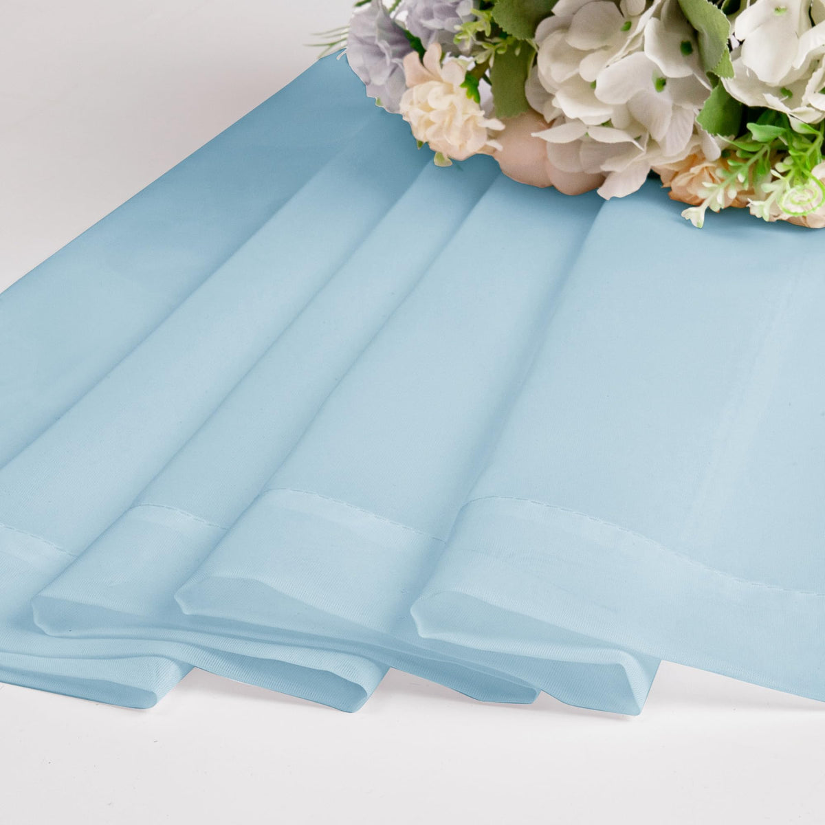 Sky Blue Sheer Curtains 30 inch Length 2 Panels (2 Count)