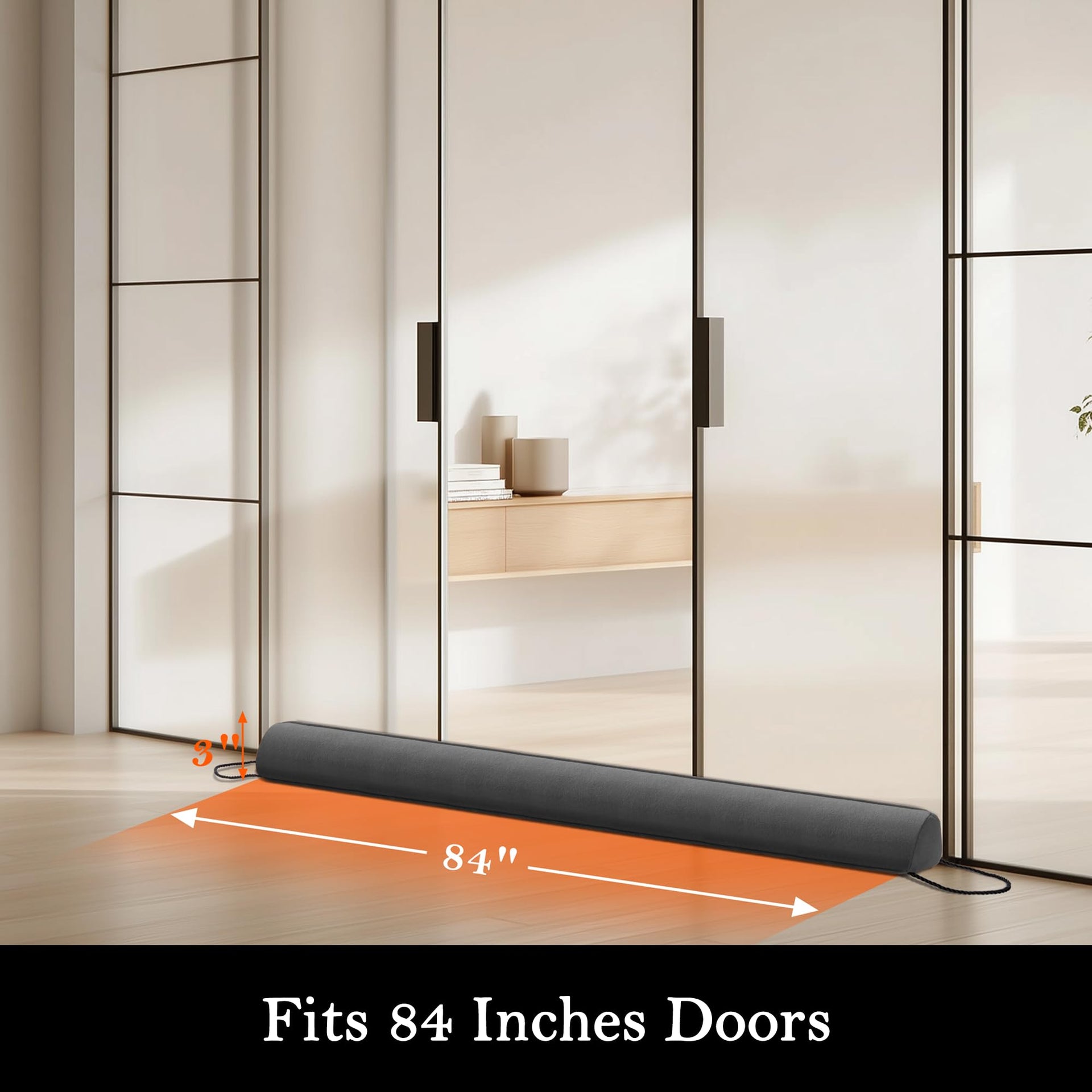Door Draft Stopper with Removable Washable Cover