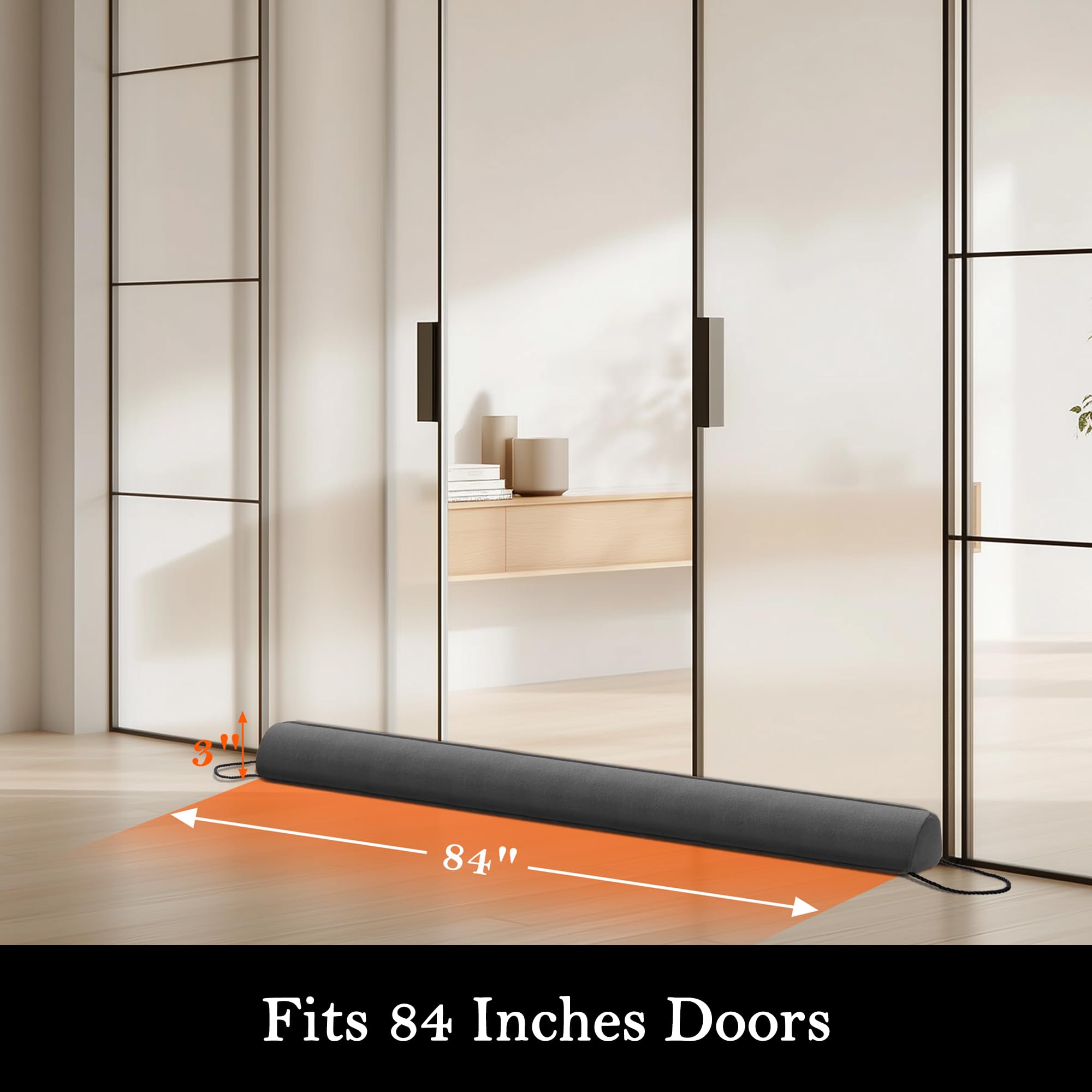 Door Draft Stopper with Removable Washable Cover