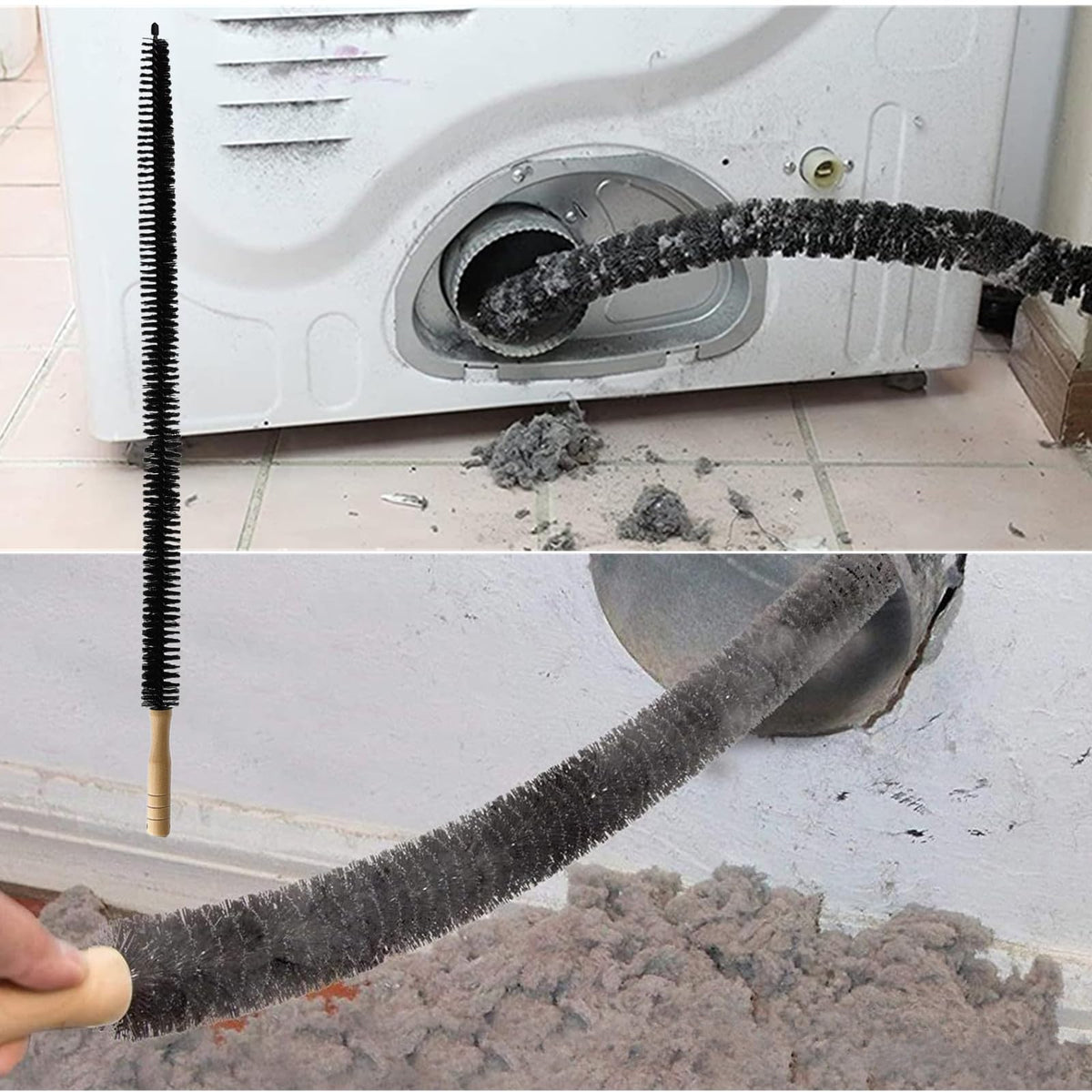 Universal Dryer Vent Cleaner Kit Compatible with Most Vacuum Cleaner Include Vacuum Hose Attachment Accessories Brush Lint Act Brush