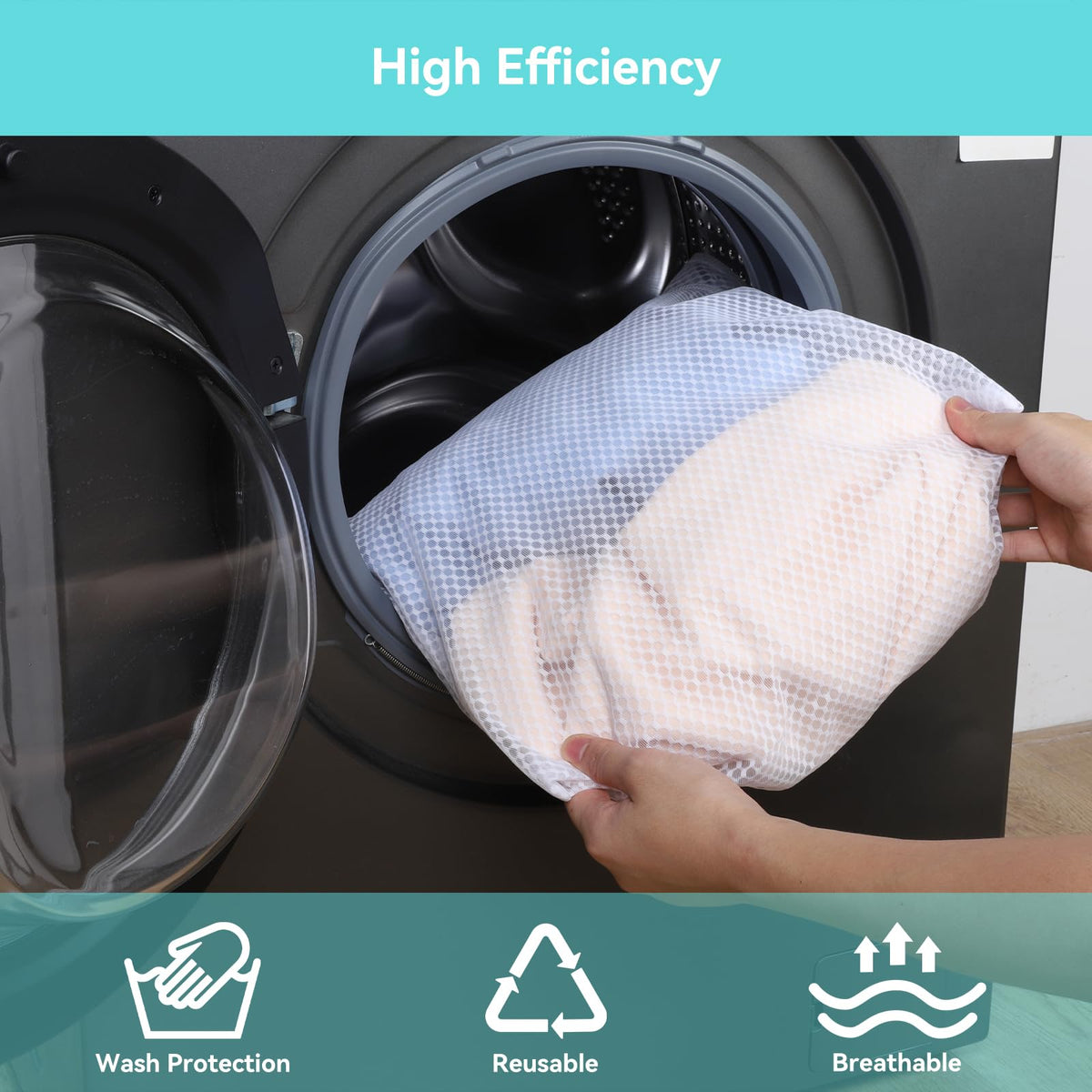 Mesh Laundry Bag for Delicates 20x24 inch Mesh Wash Bag for Washing Machine Zippered Net Laundry Bag for Bra Underwear College Dorm Home Don't Drying