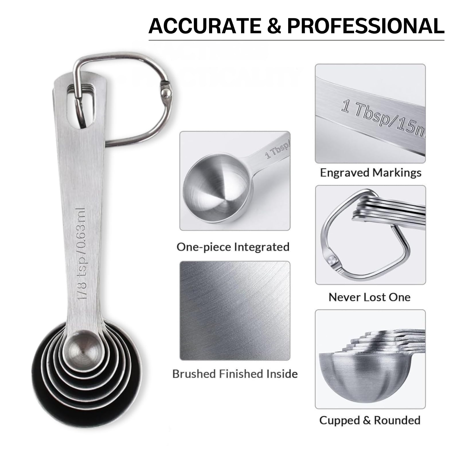 11PCS Measuring Spoons Set Stainless 1 tbsp