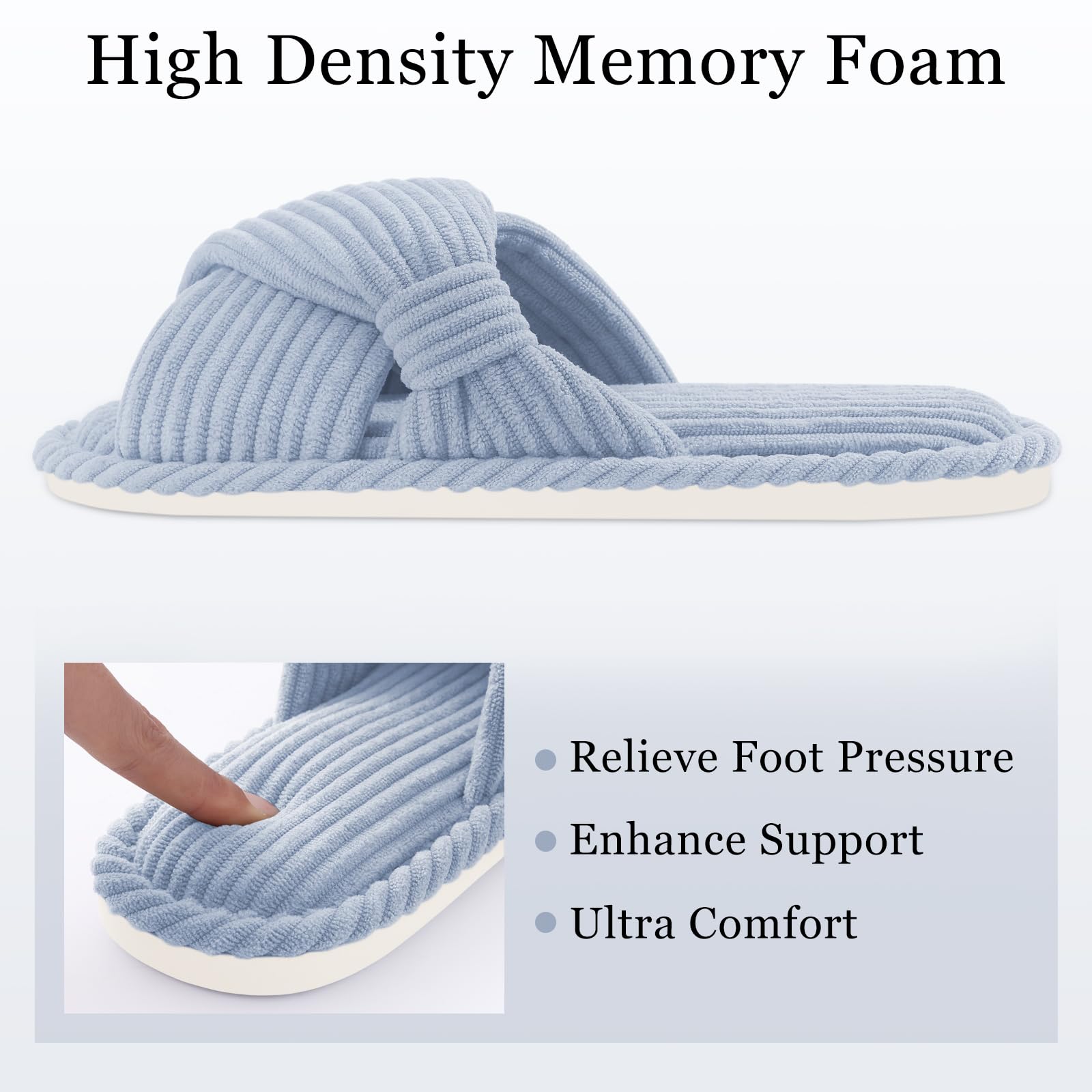 Summer House Slippers for Women Corduroy Open Toe Indoor Slippers